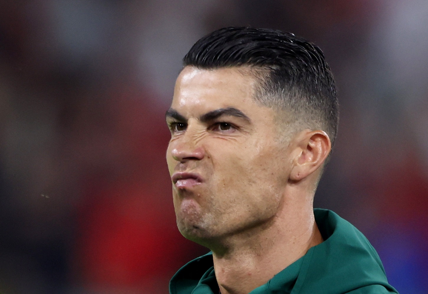 Cristiano Ronaldo reacts.
