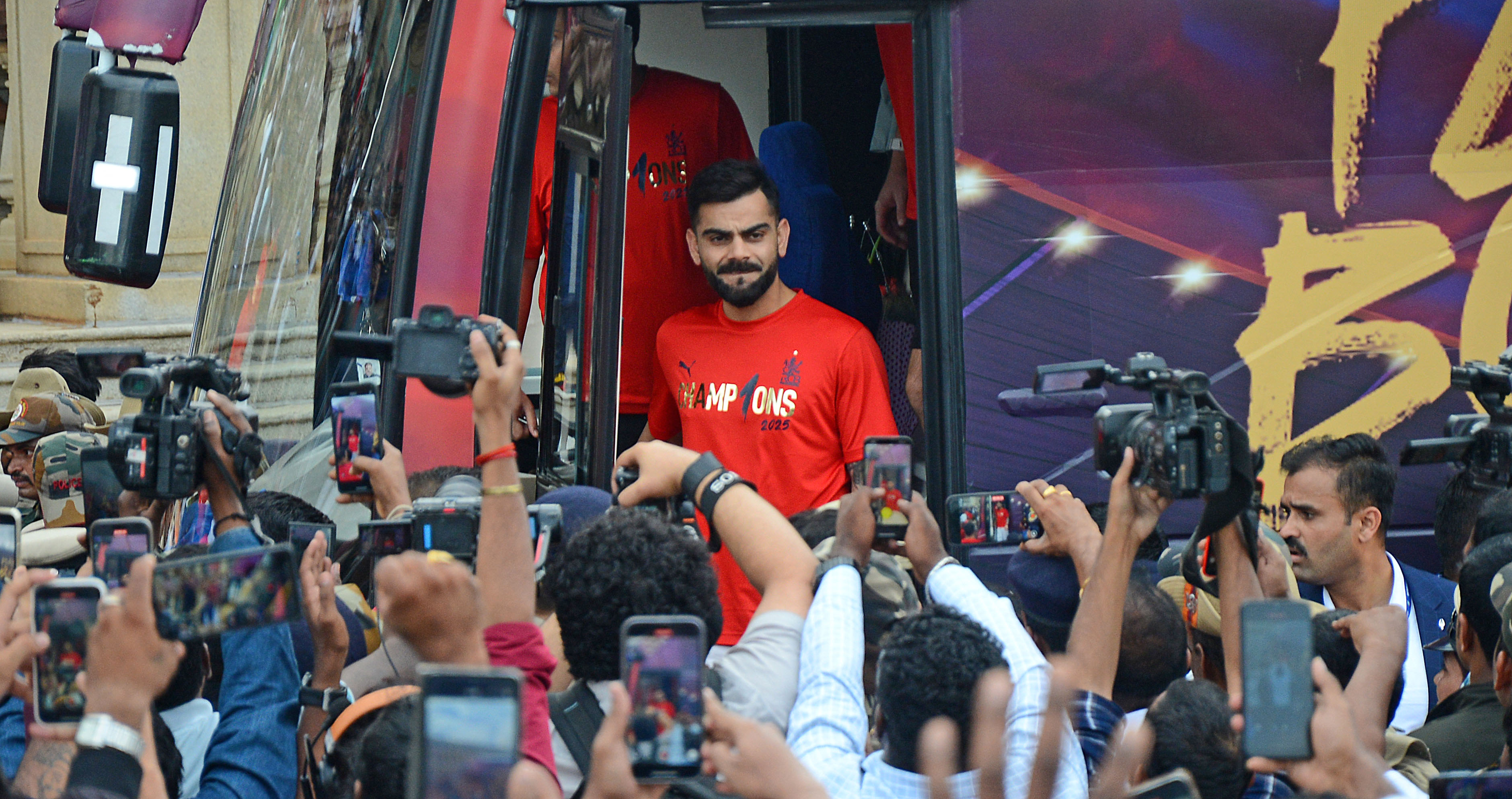 Virat Kohli reacts.