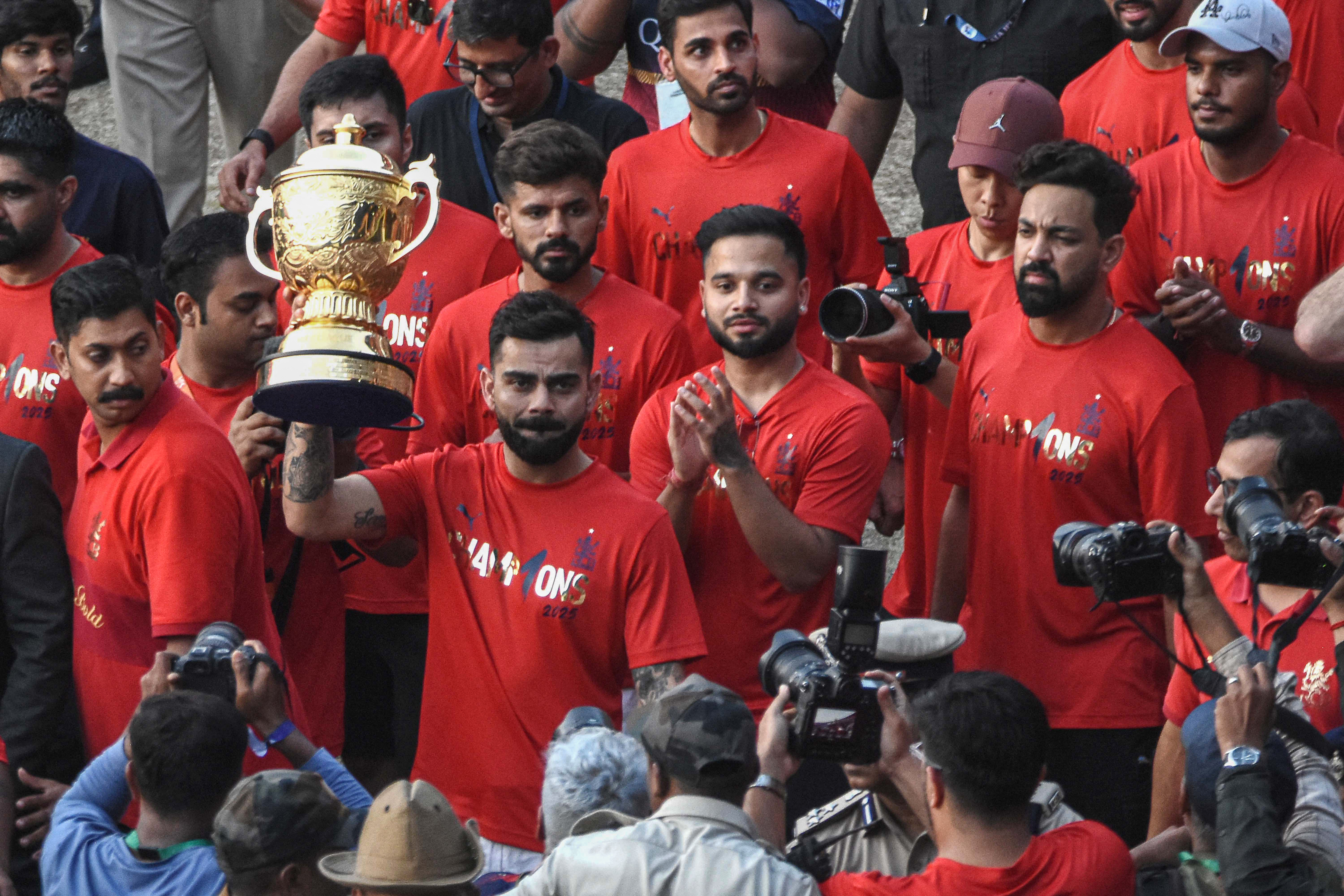Virat Kohli reacts.