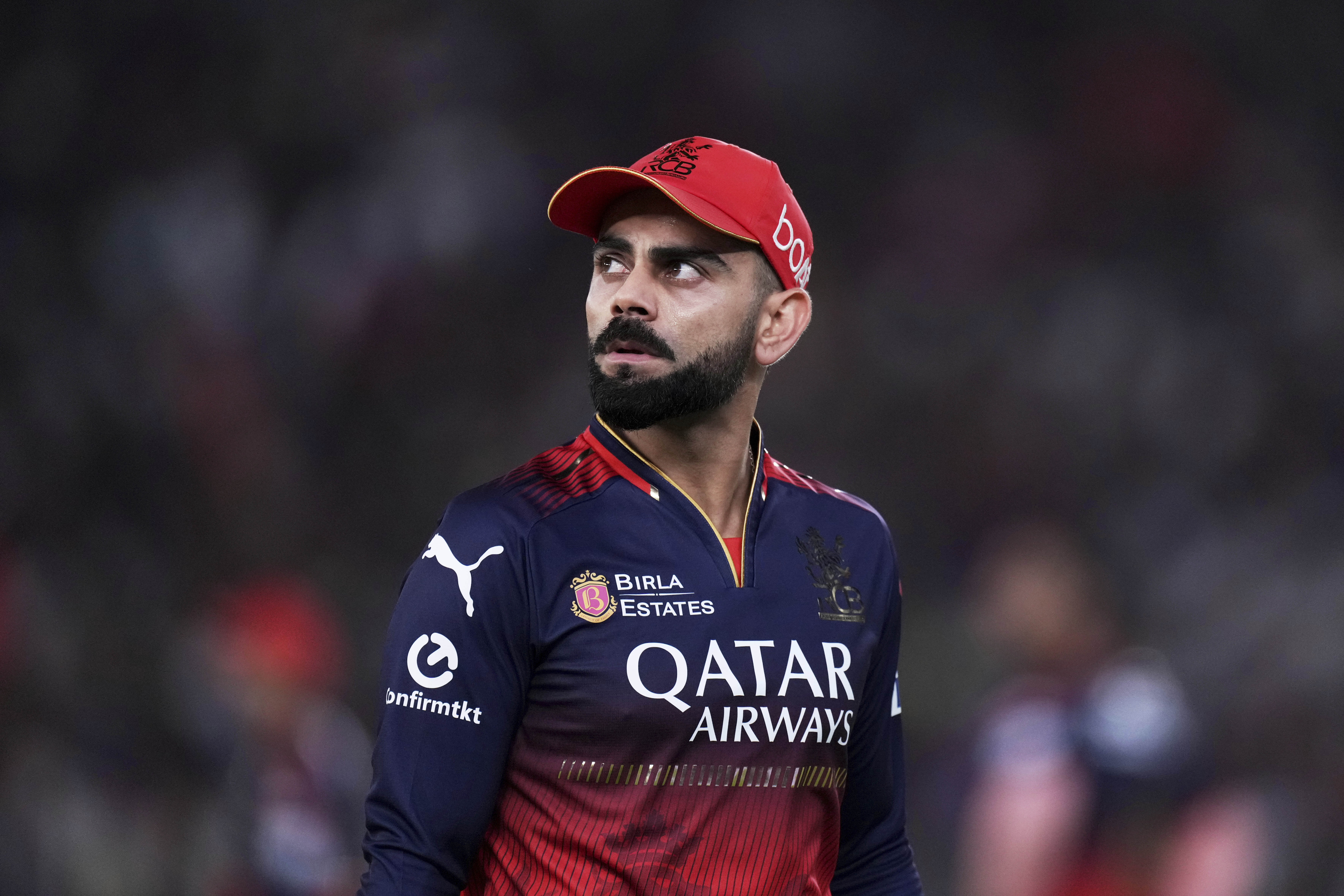 Virat Kohli reacts.