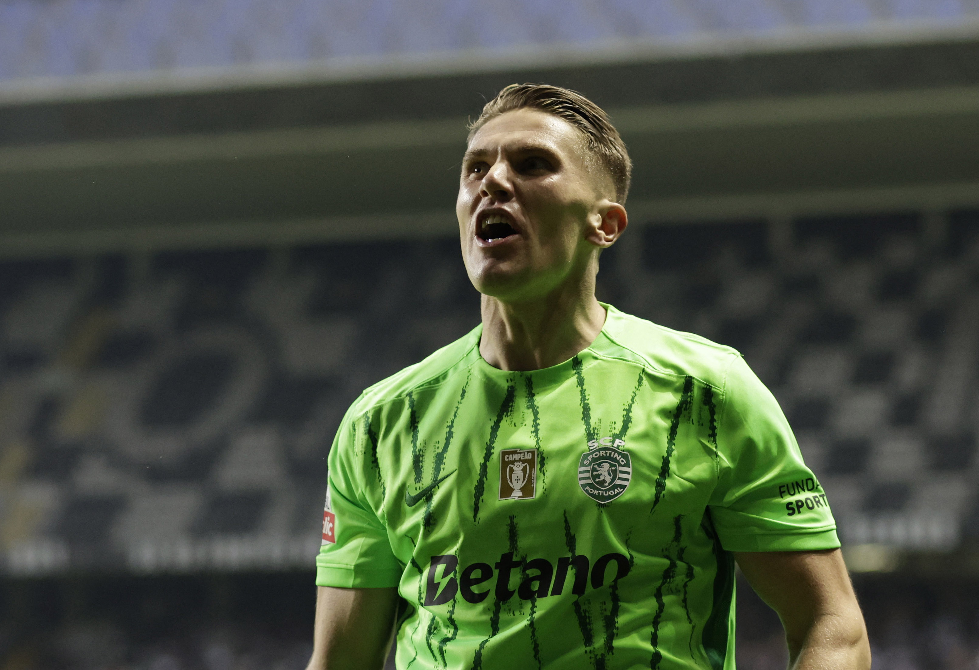 Sporting Lisbon's Viktor Gyokeres celebrates scoring their first goal during the Primera Liga clash with Boavista last season