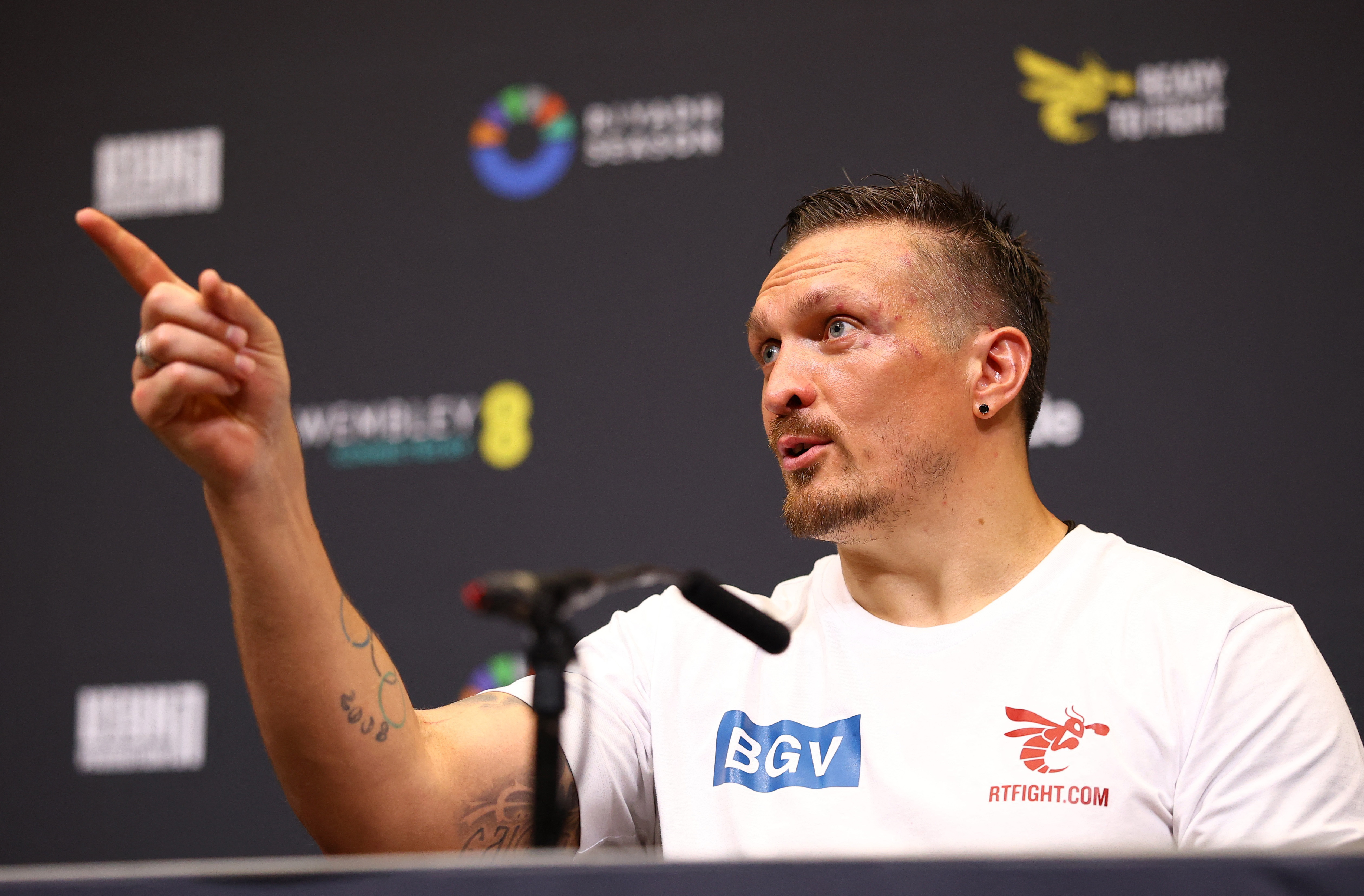 Oleksandr Usyk during the press conference.