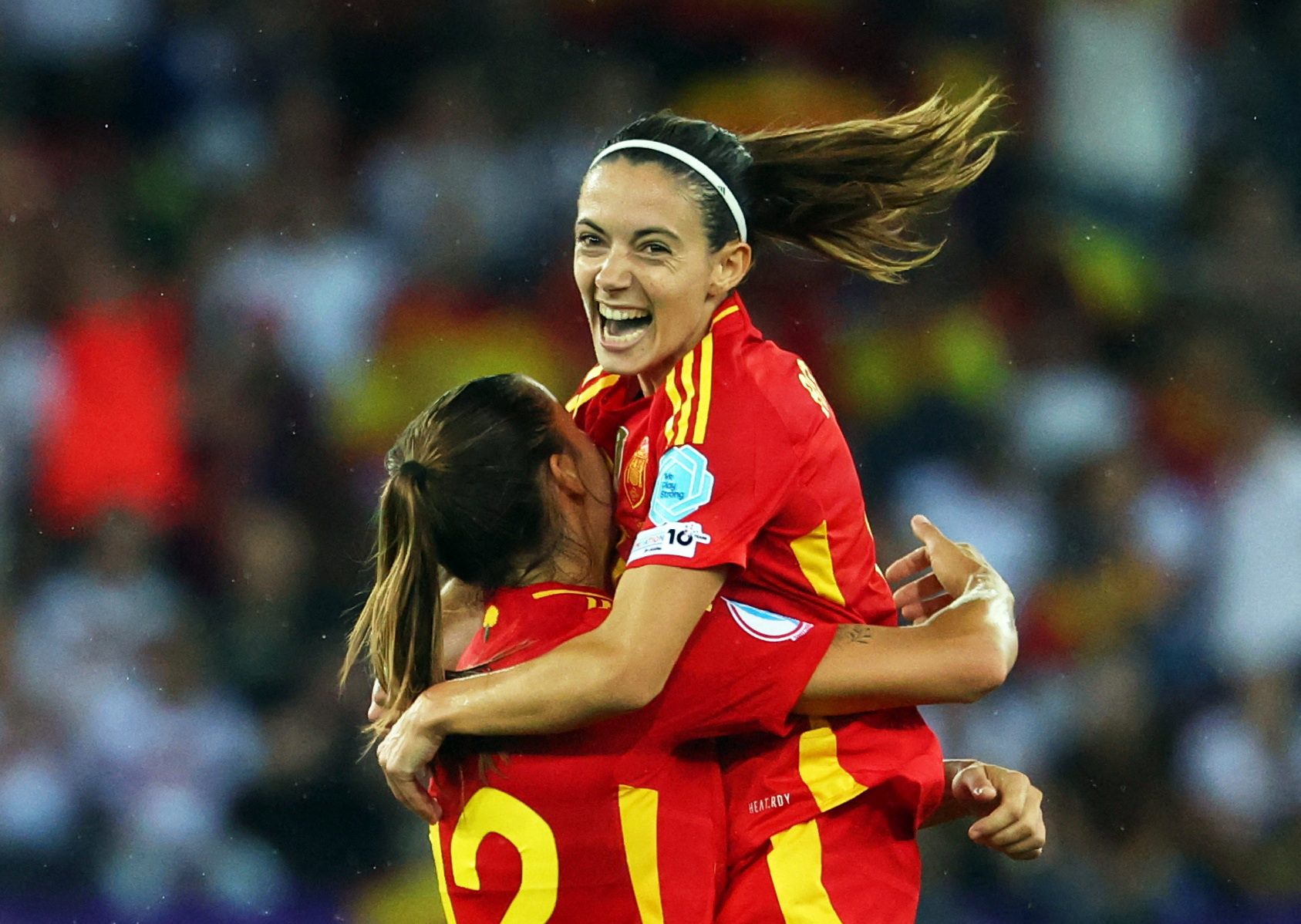 Spain's Aitana Bonmati celebrates after the match
