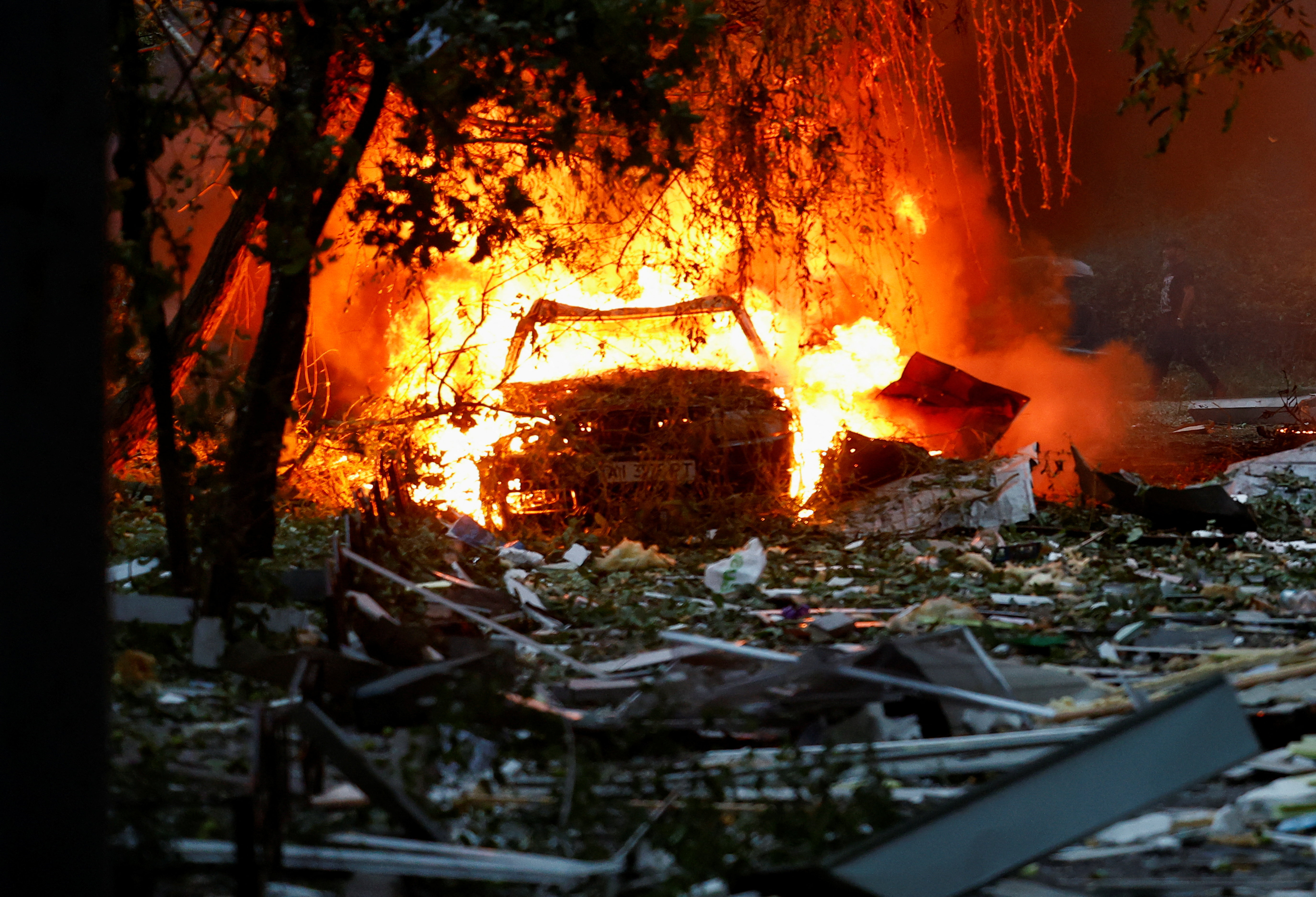 Fires and destruction as missile attacks rattle Ukraine's capital