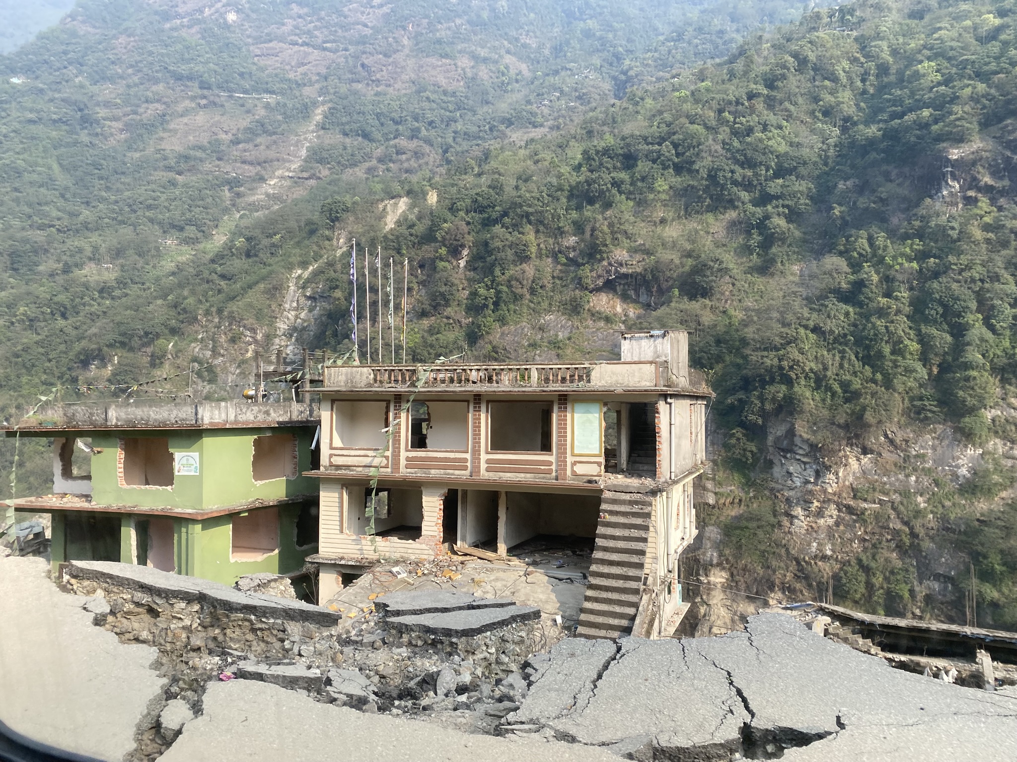 Naga village in north Sikkim, with its cracked and sinking houses and roads, is deserted following the glacial lake flood in 2023