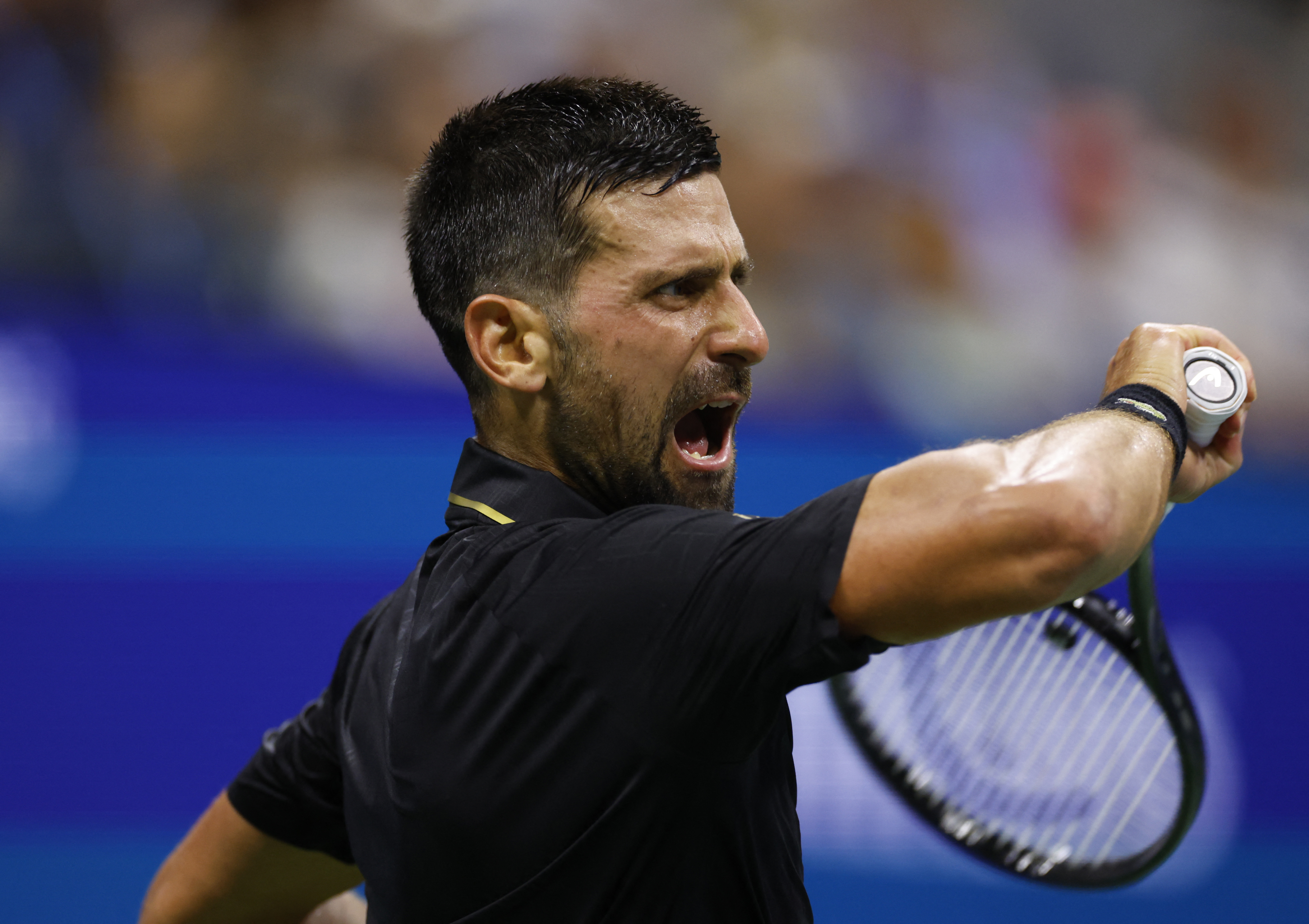 Novak Djokovic in action.