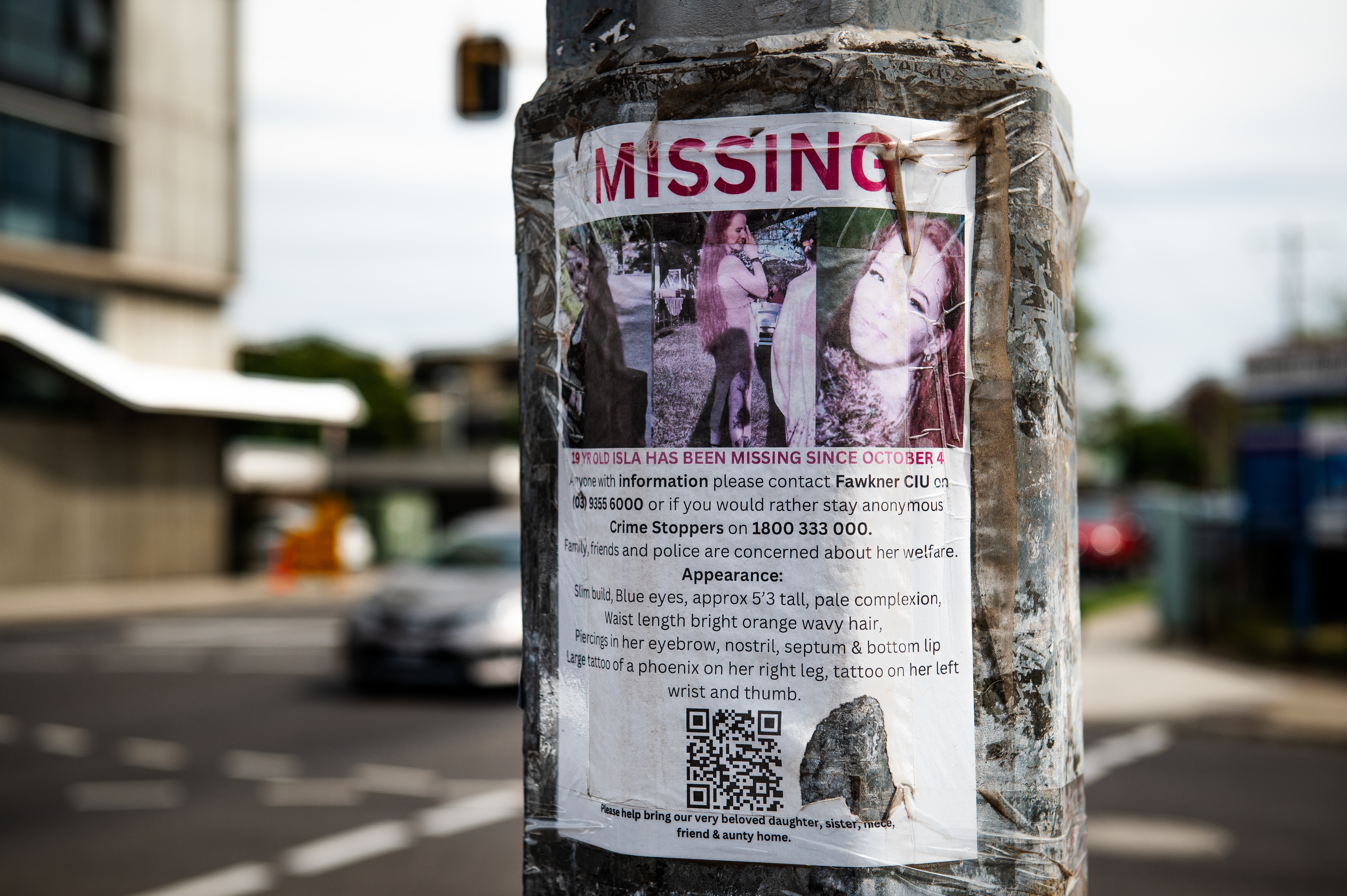 Missing poster for Isla Bell, who was beaten to death allegedly by two men in October 2024. Her mother Justine Spokes told Al Jazeera