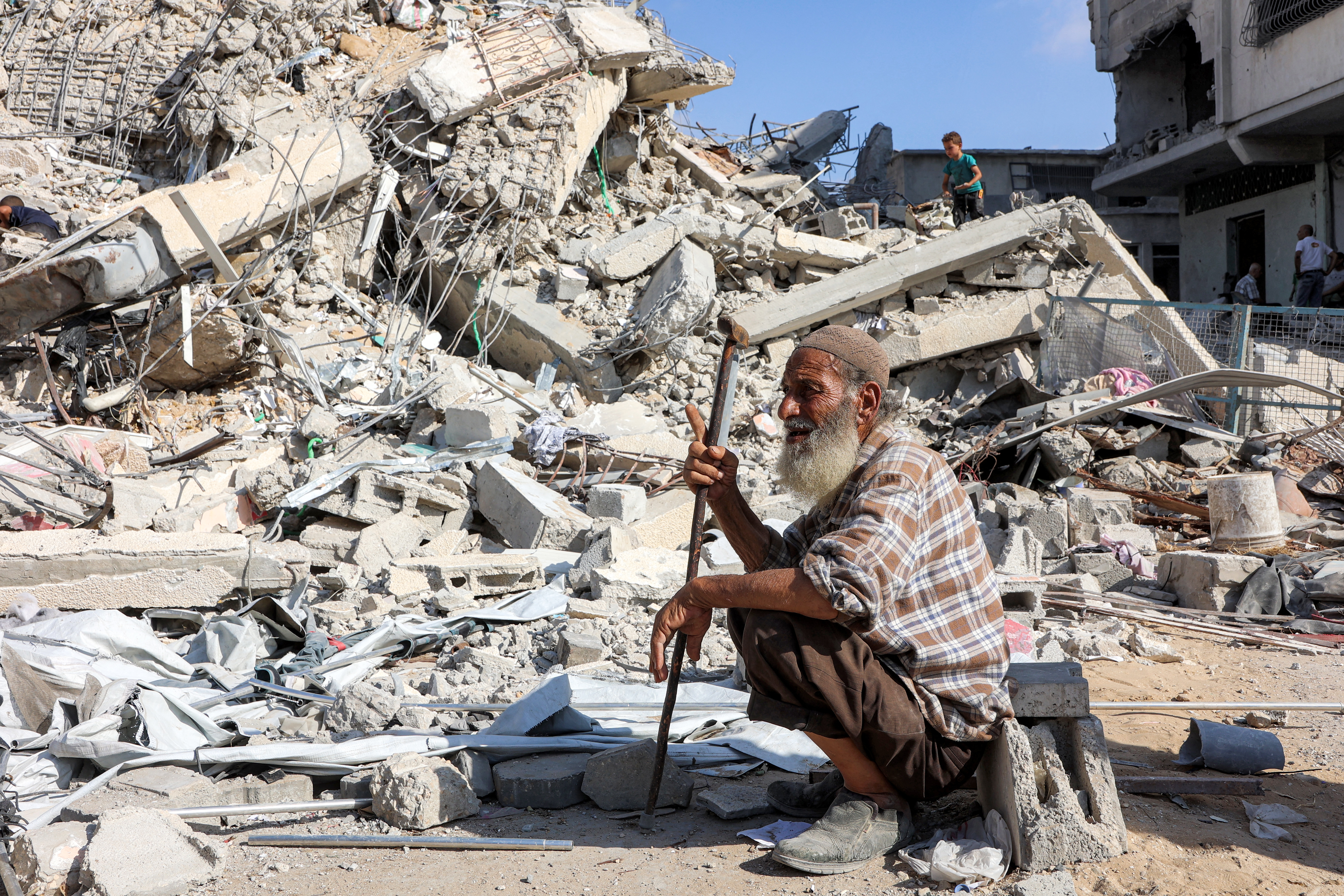 The demolished Soussi Tower in Gaza City