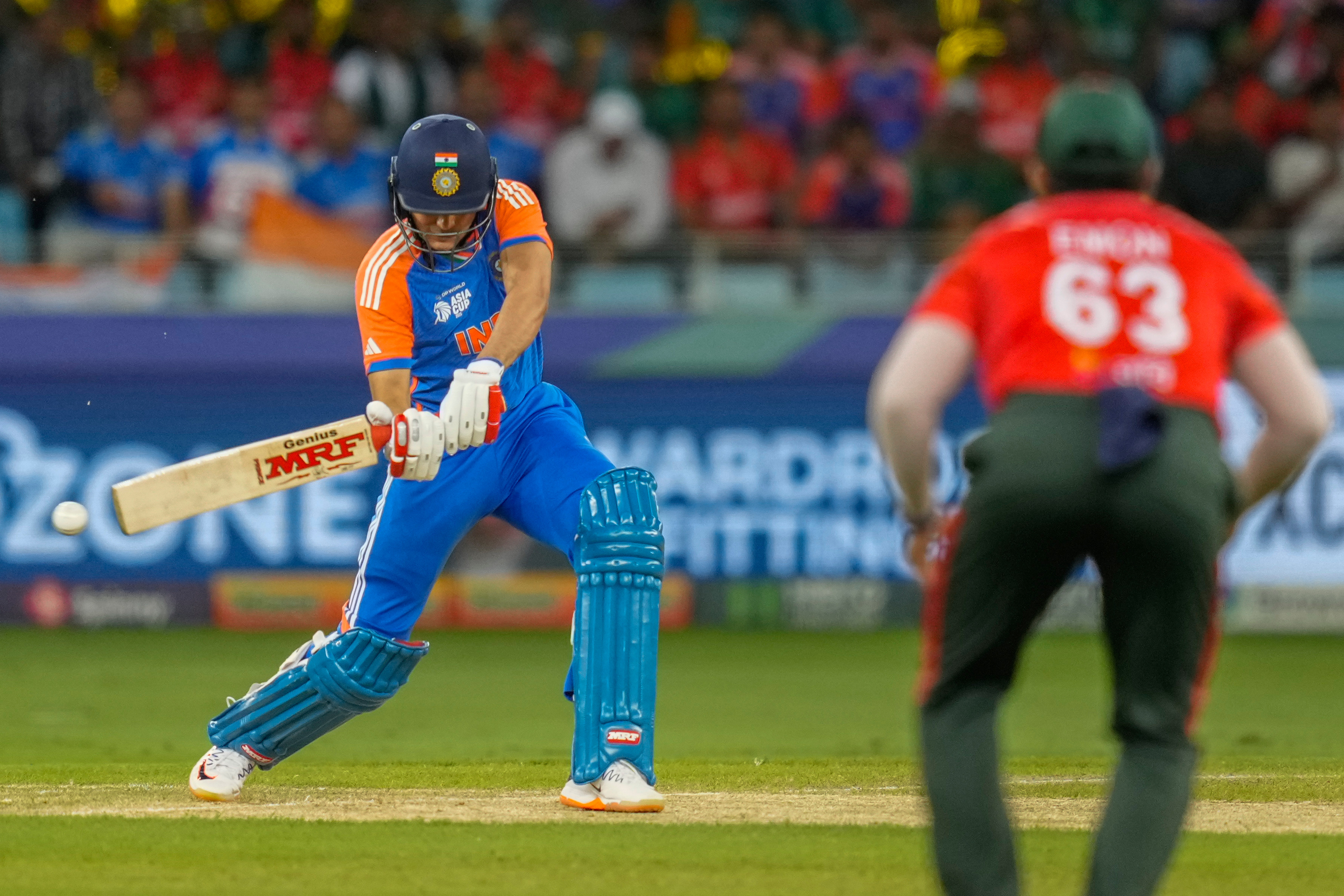India’s Shubman Gill plays a shot during the Asia Cup cricket match at Dubai International Cricket Stadium