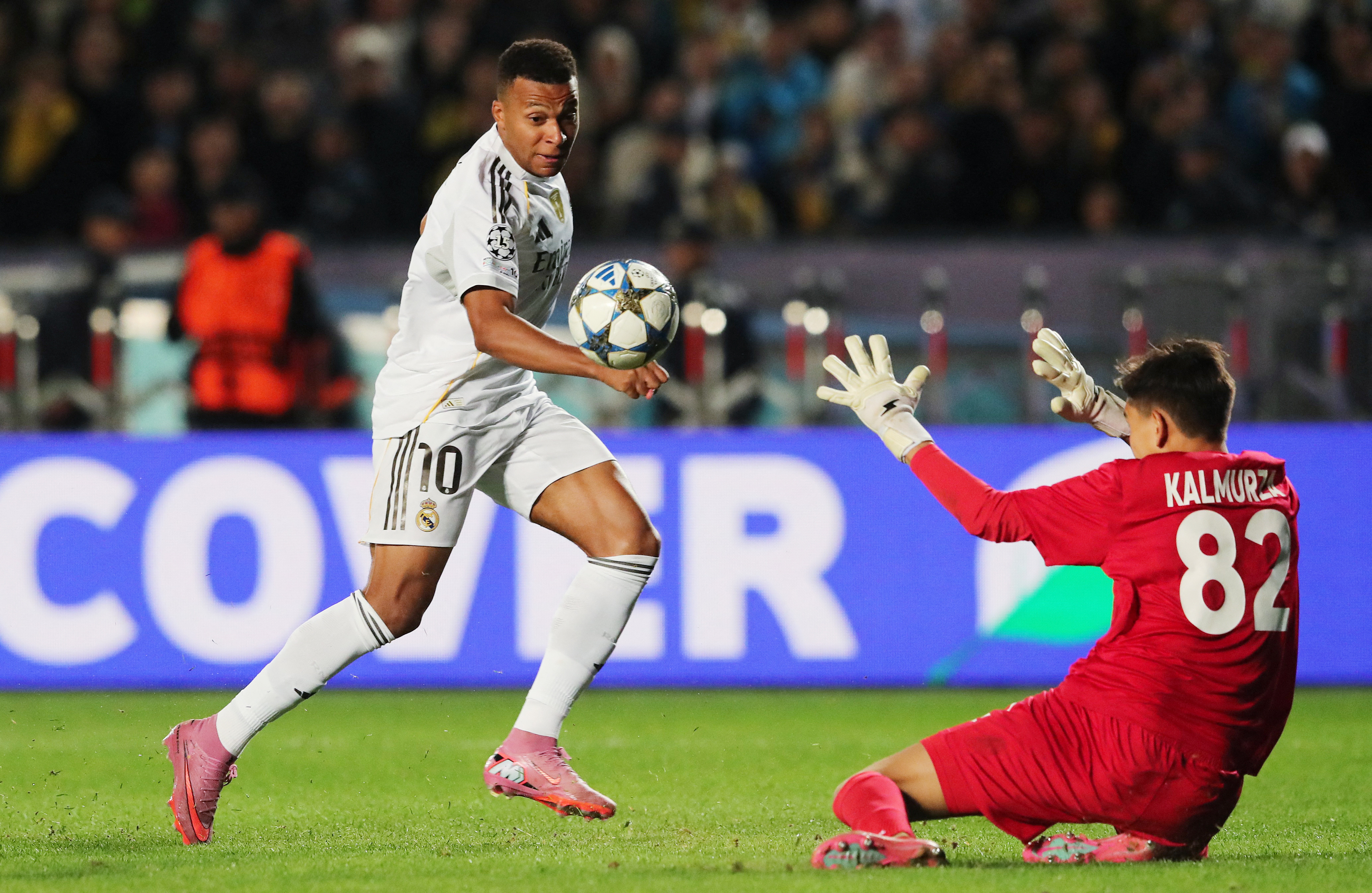 Kylian Mbappe in action.
