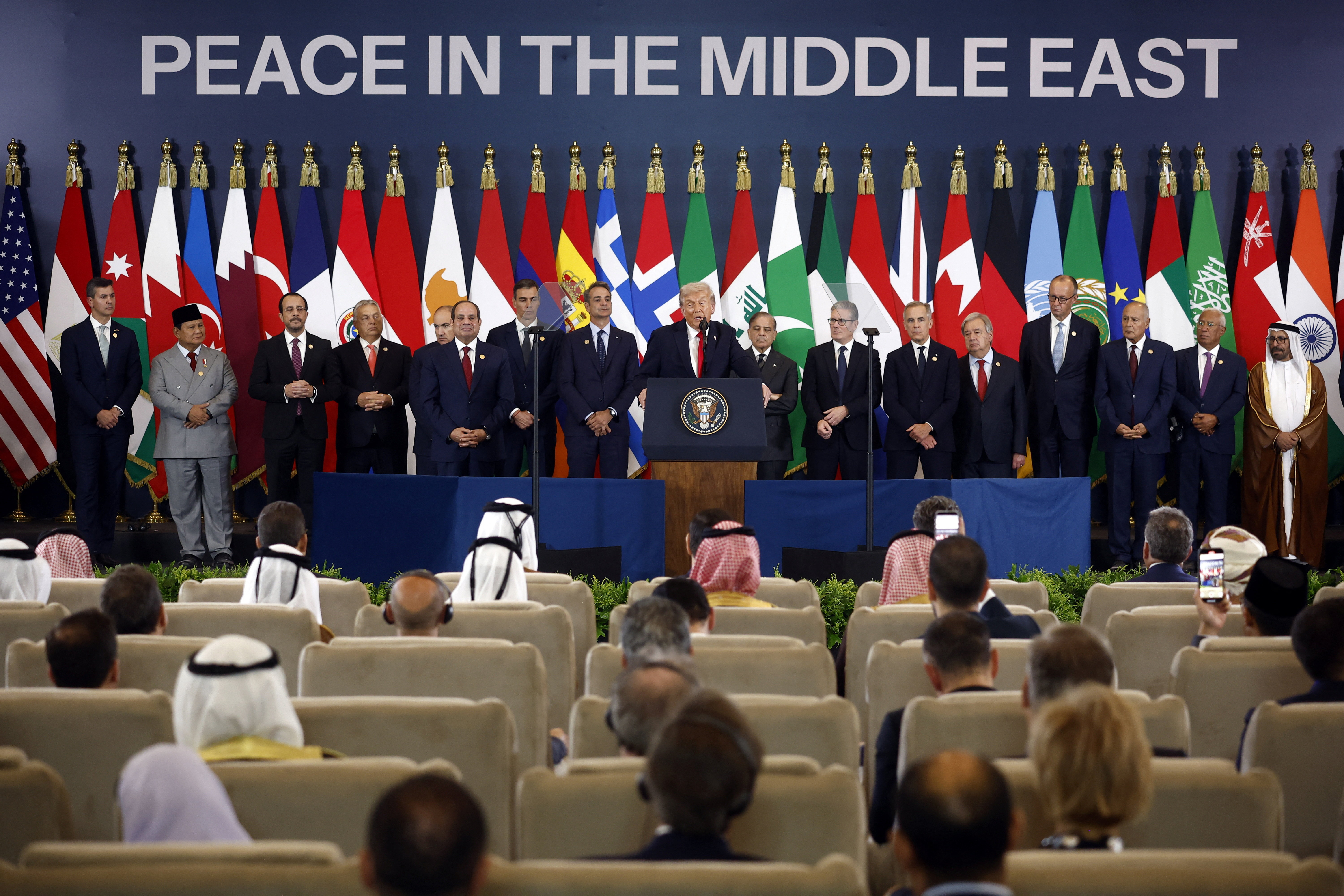 Leaders gather on stage