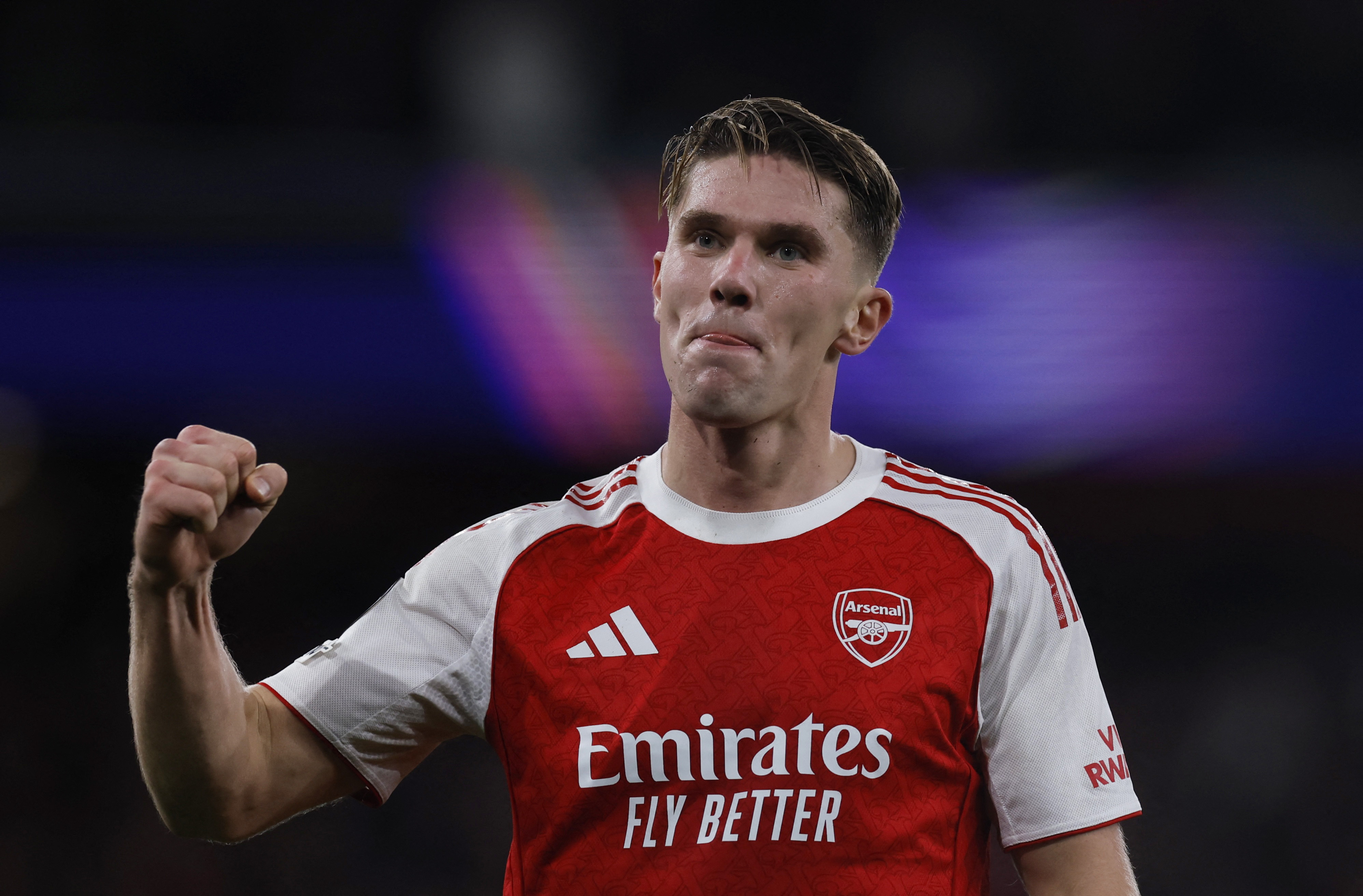 Arsenal's Viktor Gyokeres celebrates scoring their third goal