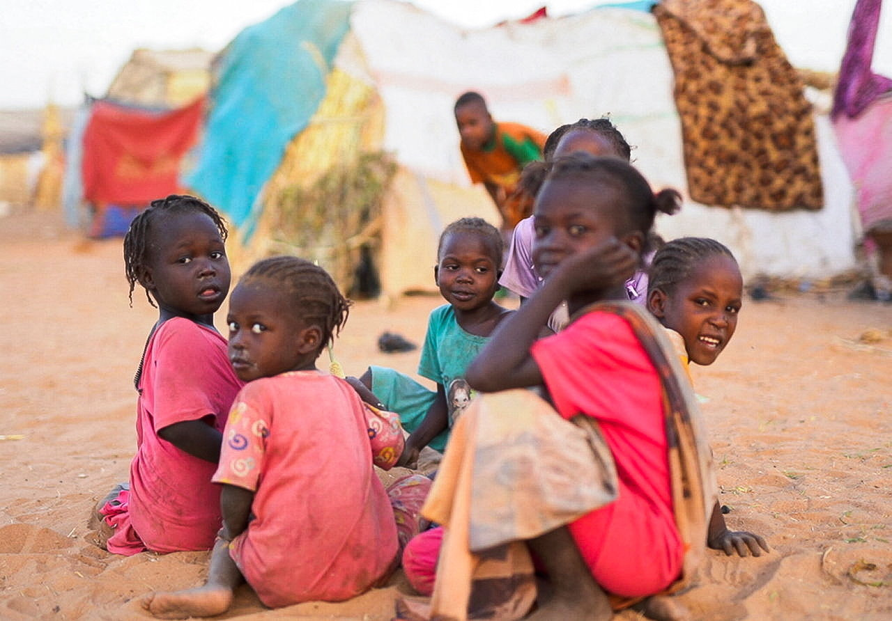 Displaced Sudanese children who fled with their families during violence in el-Fasher sit inside a camp shelter amid ongoing clashes between the RSF and the Sudanese army, in Tawila, North Darfur, Sudan, November 3, 2025