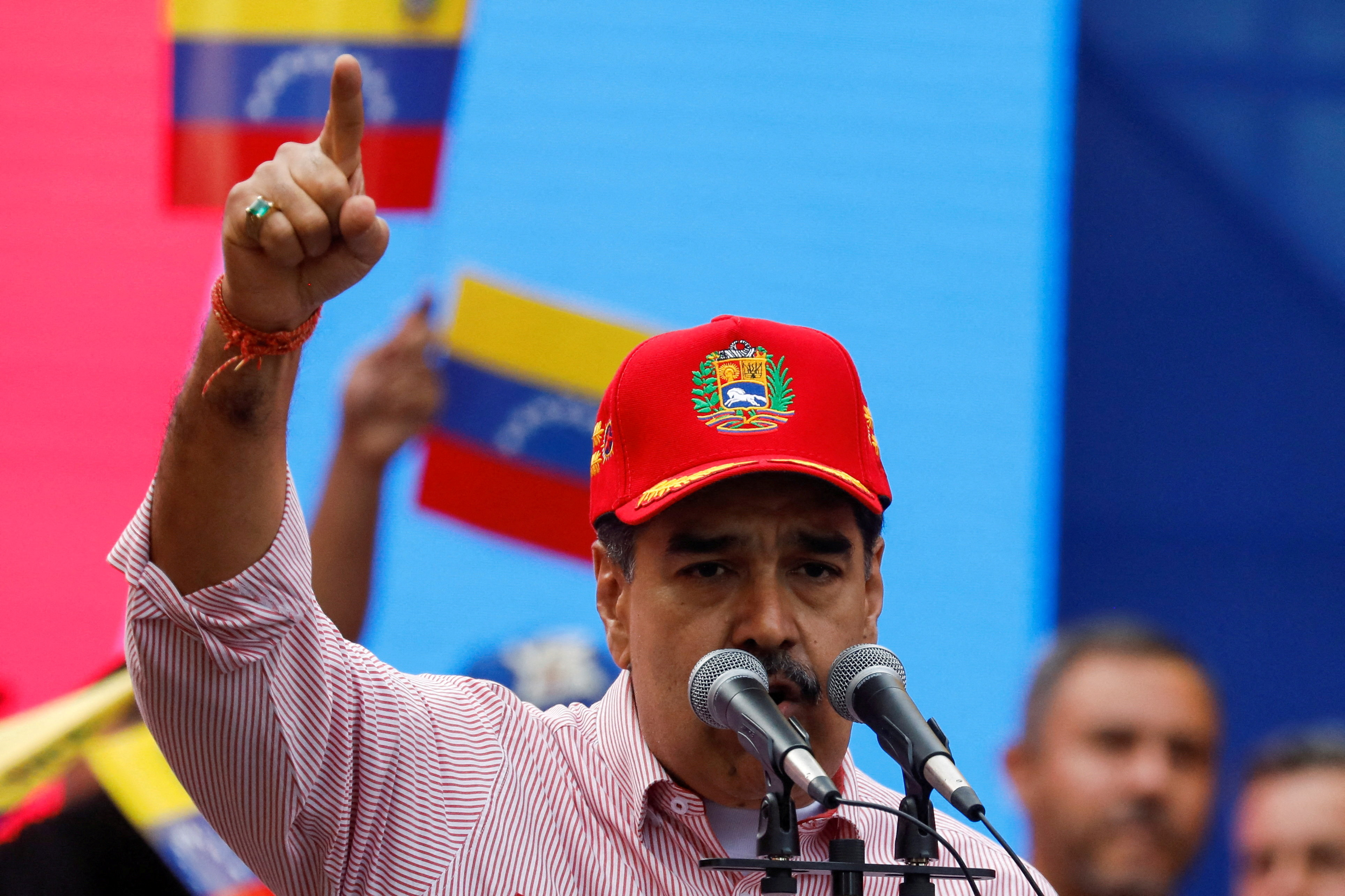 Venezuela's President Nicolas Maduro speaks during a ceremony to swear in new community-based organisation