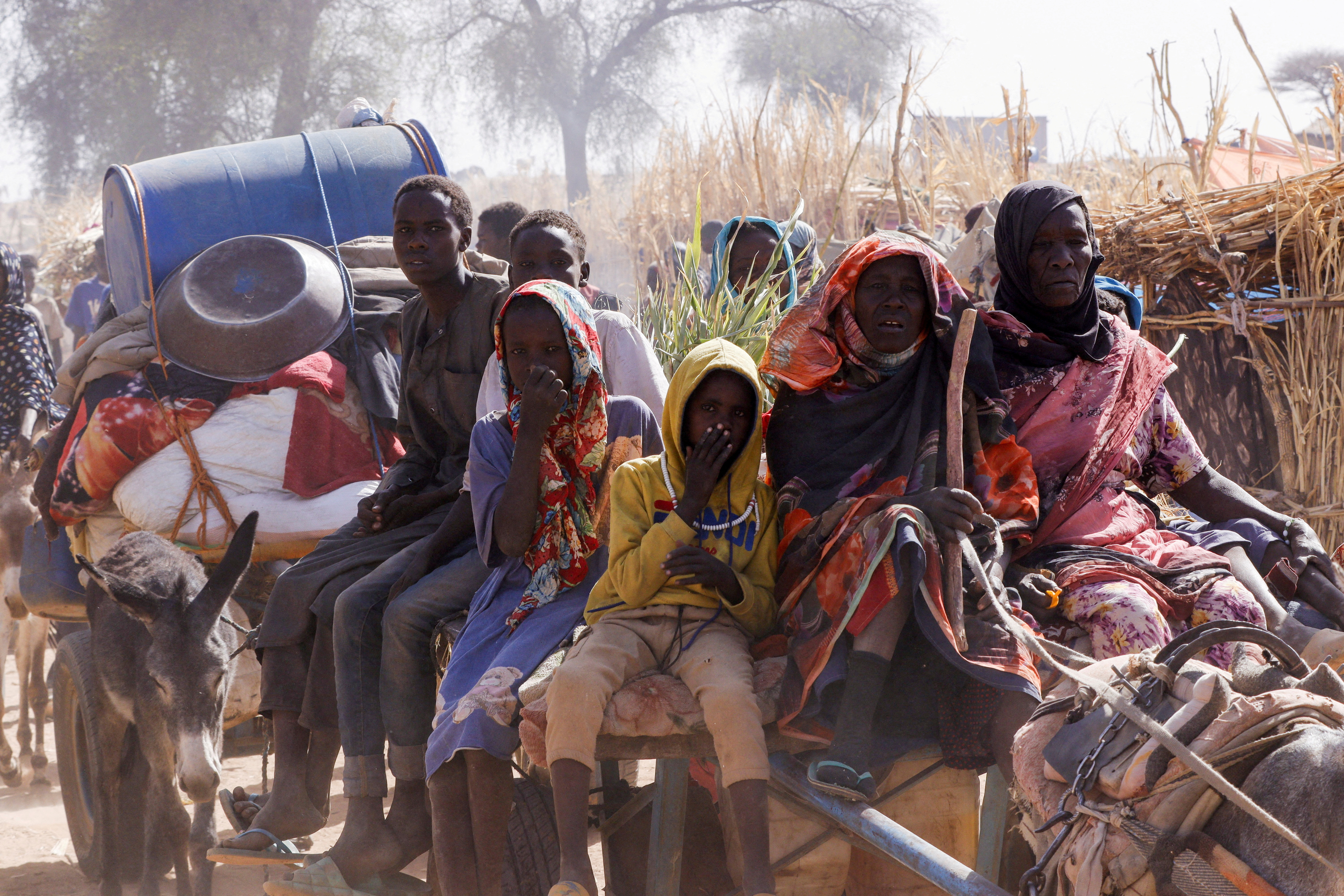 People displaced by RSF attacks on Zamzam camp shelter in Tawila