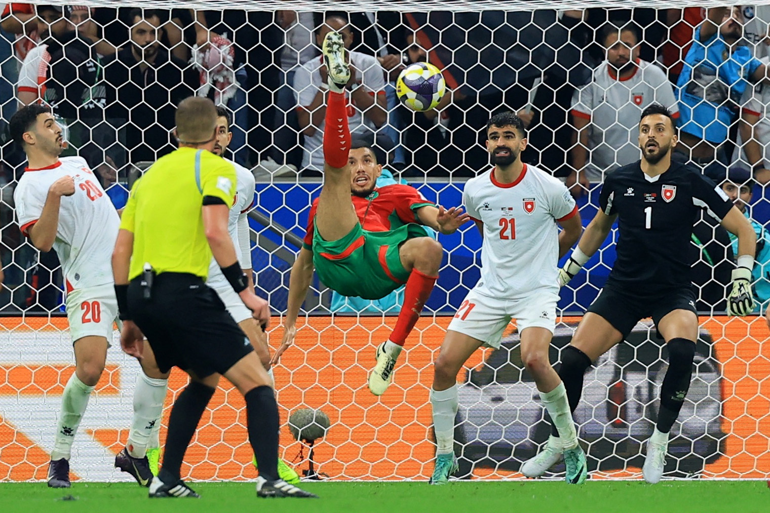 Morocco’s Marwane Saadane shoots at goal, which resulted in his side’s win