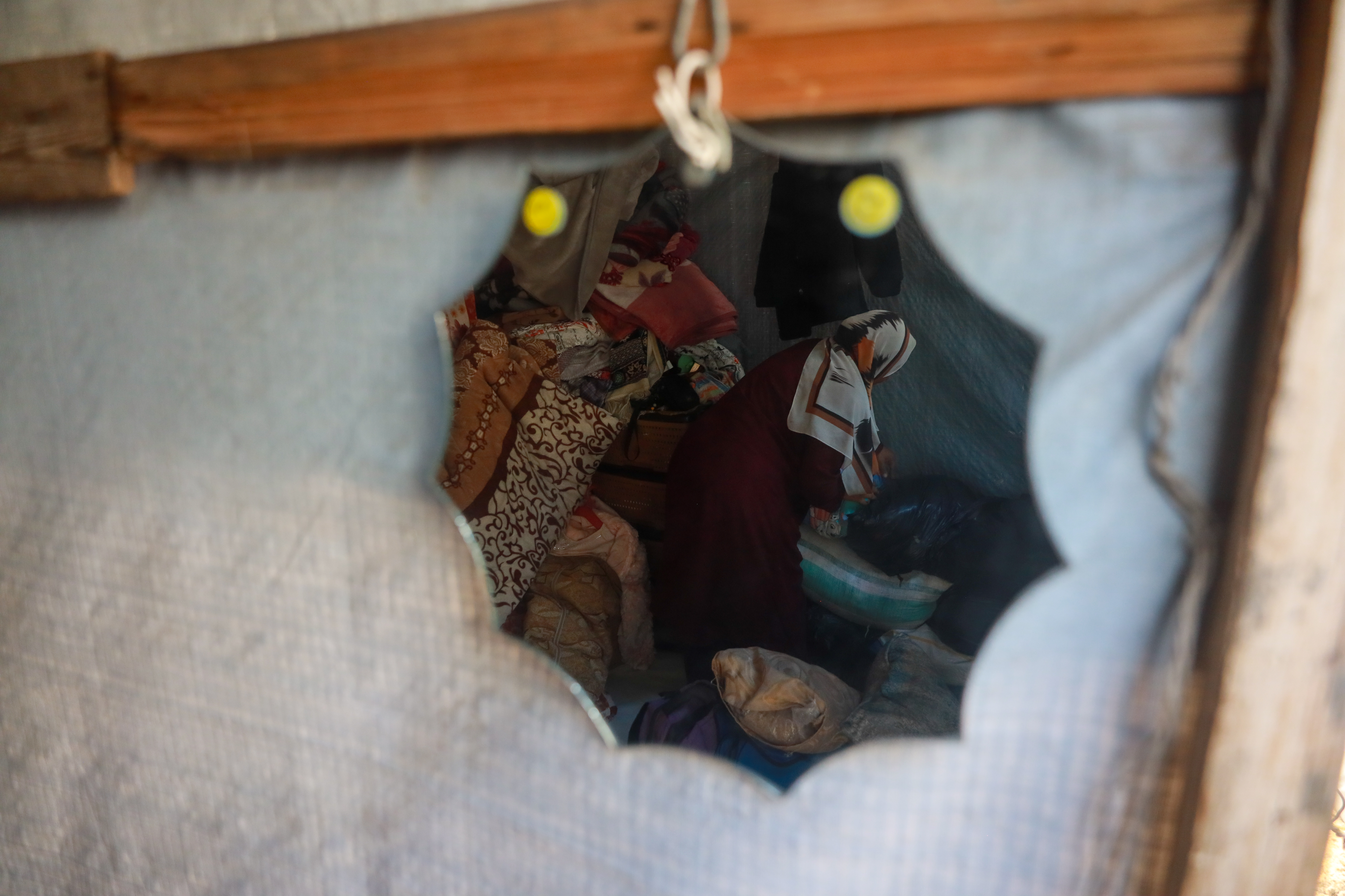 Samar is now trying to dry out all her family’s belongings, to make the Gaza tent they live in partially habitable