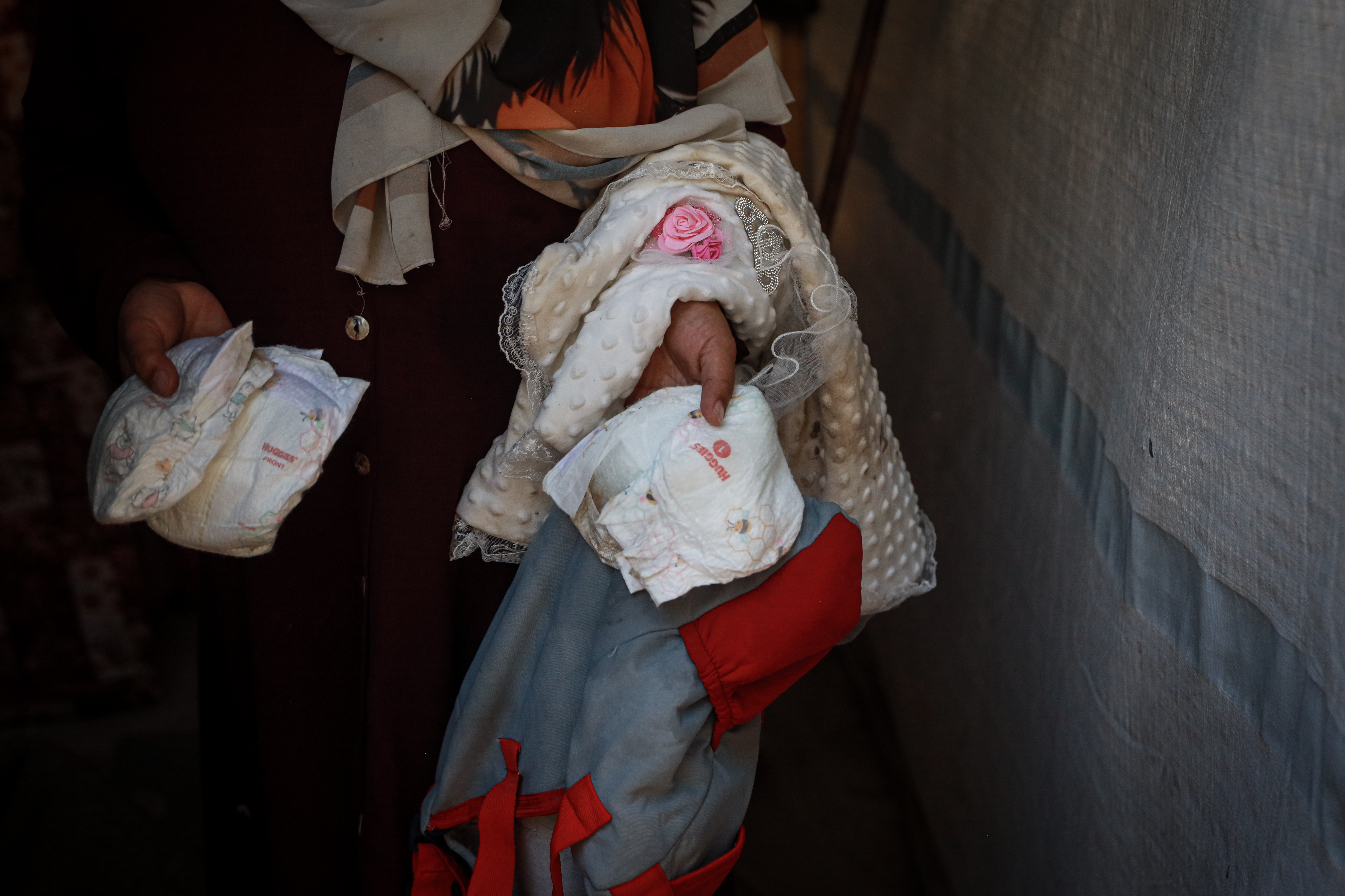 Samar al-Salmi had prepared nappies and other items for her new baby, but they were ruined by the floodwater