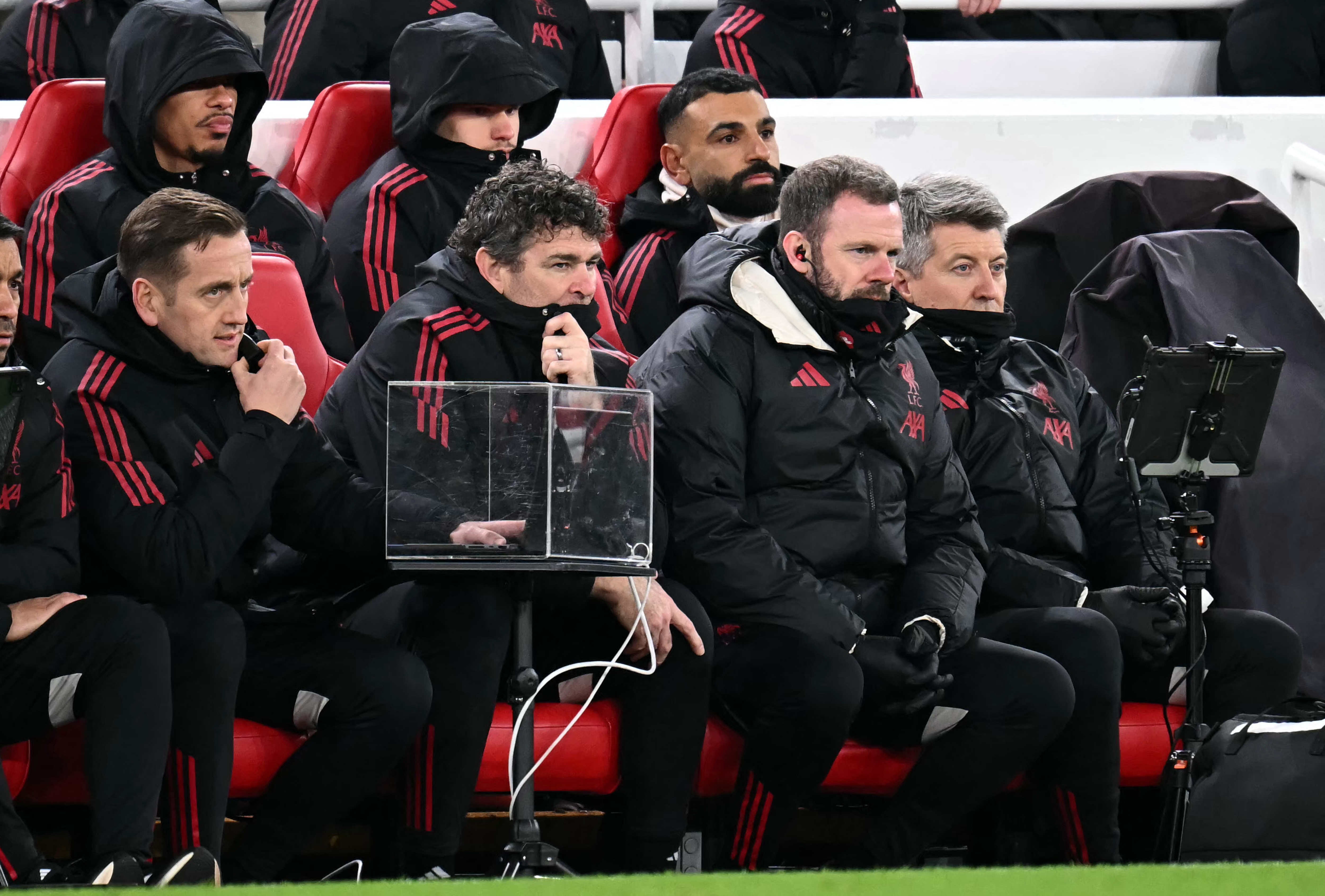 Mohamed Salah reacts.