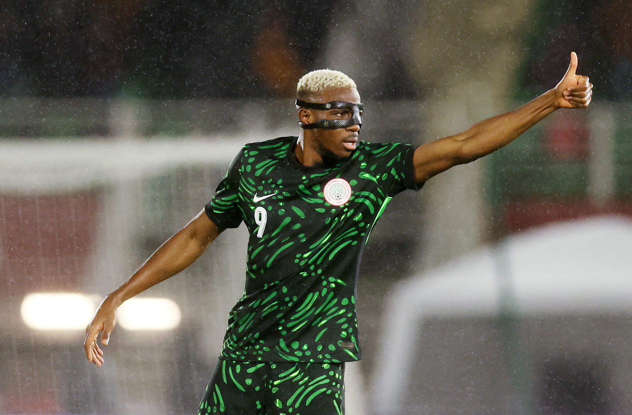 Nigeria's Victor Osimhen celebrates scoring their second goal