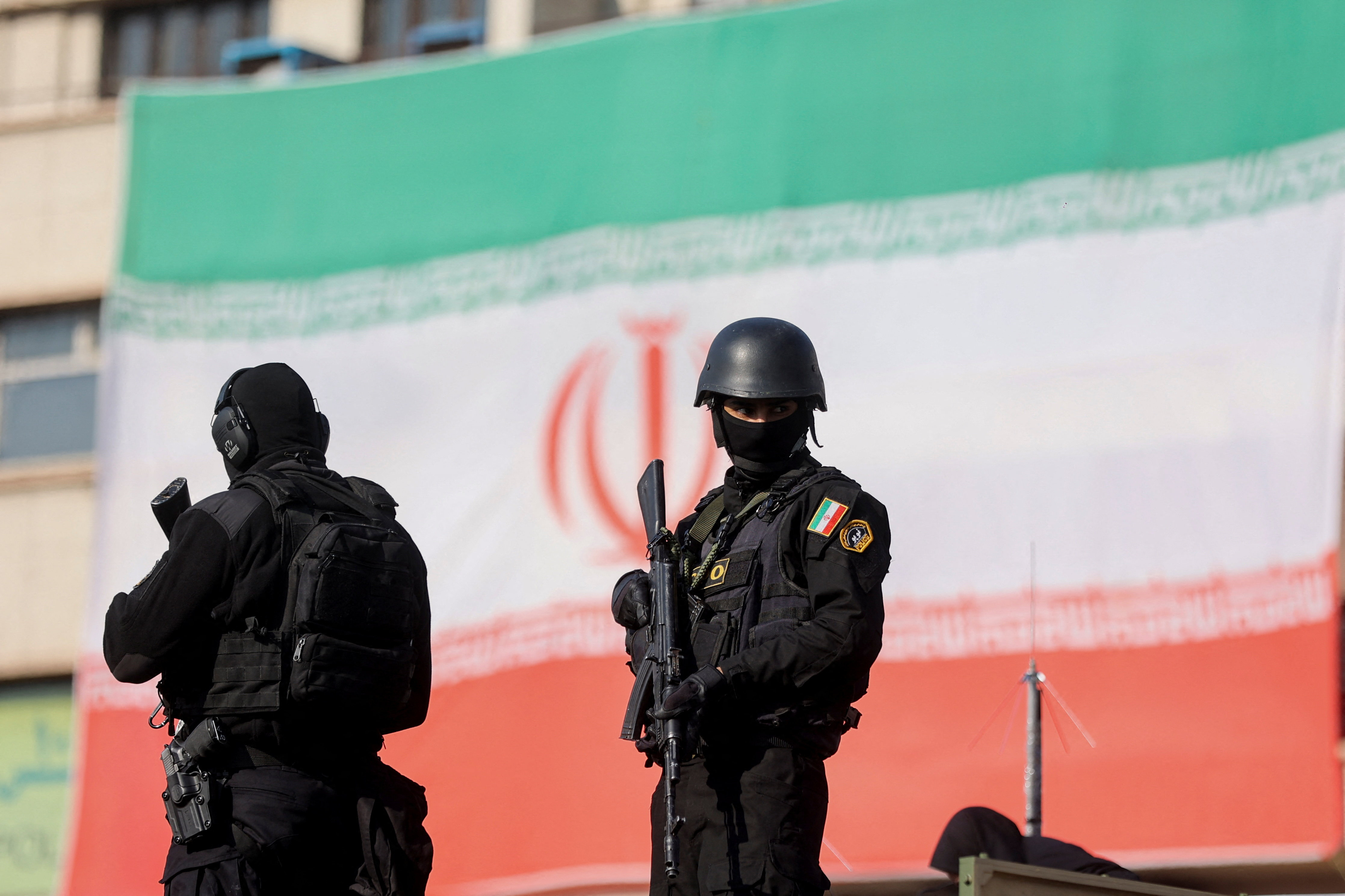 Members of the Iranian police attend a pro-government rally in Tehran, Iran, January 12, 2026. Stringer/WANA (West Asia News Agency) via REUTERS ATTENTION EDITORS - THIS PICTURE WAS PROVIDED BY A THIRD PARTY