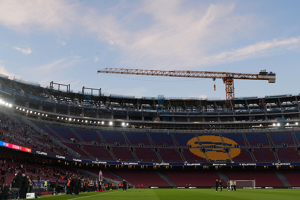 General view inside Barcelona's Nou Camp stadium 