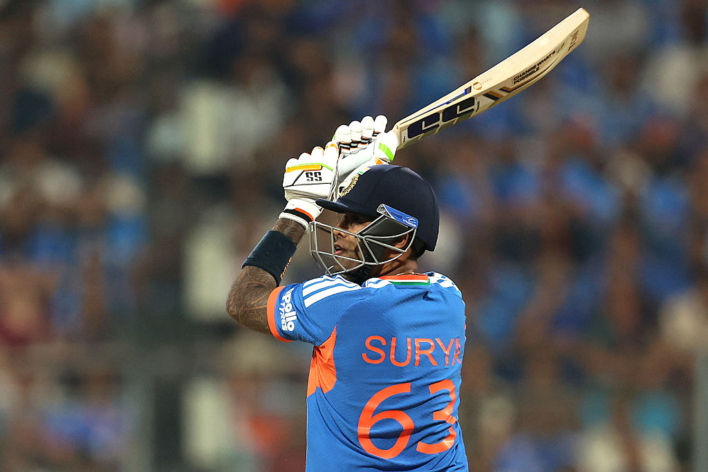 Suryakumar Yadav of India bats during the ICC Men's T20 World Cup India & Sri Lanka 2026 match between India and USA