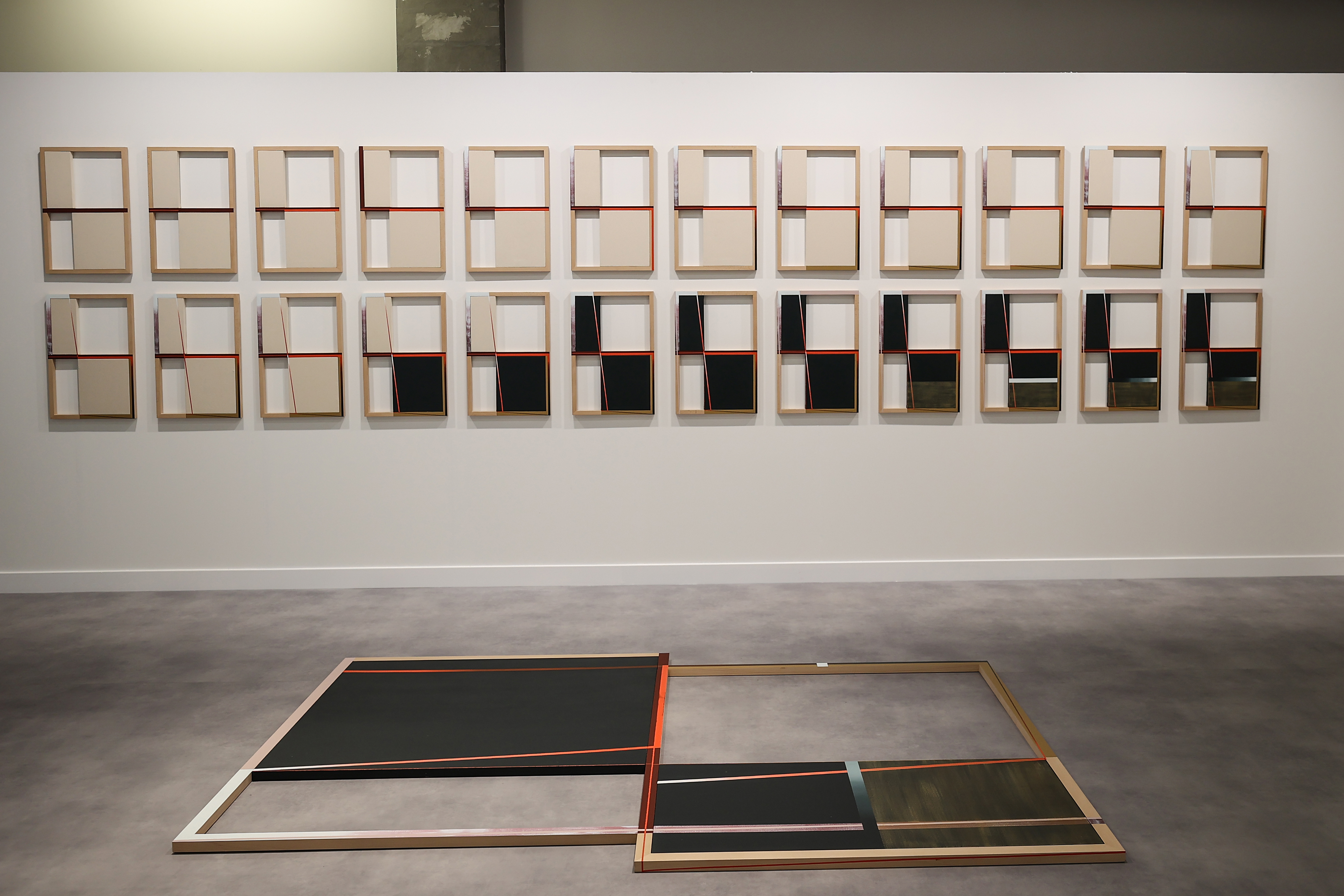 Sarah Al Mehairi’s ‘Off-centred’ series at Doha Design District, Msherib, Art Basel Qatar [Showkat Shafi/Al Jazeera]