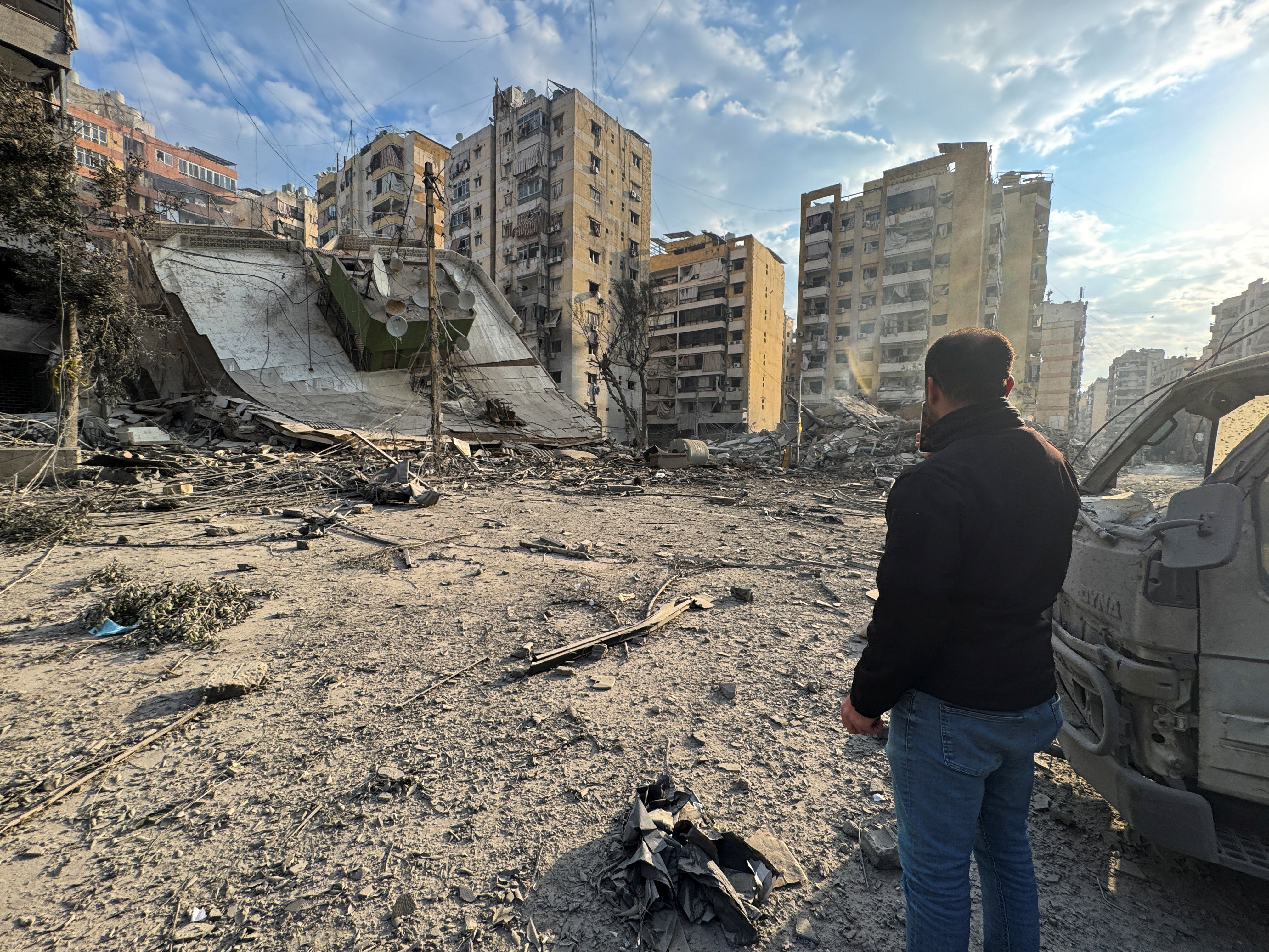 Aftermath of an Israeli strike on Beirut's southern suburbs