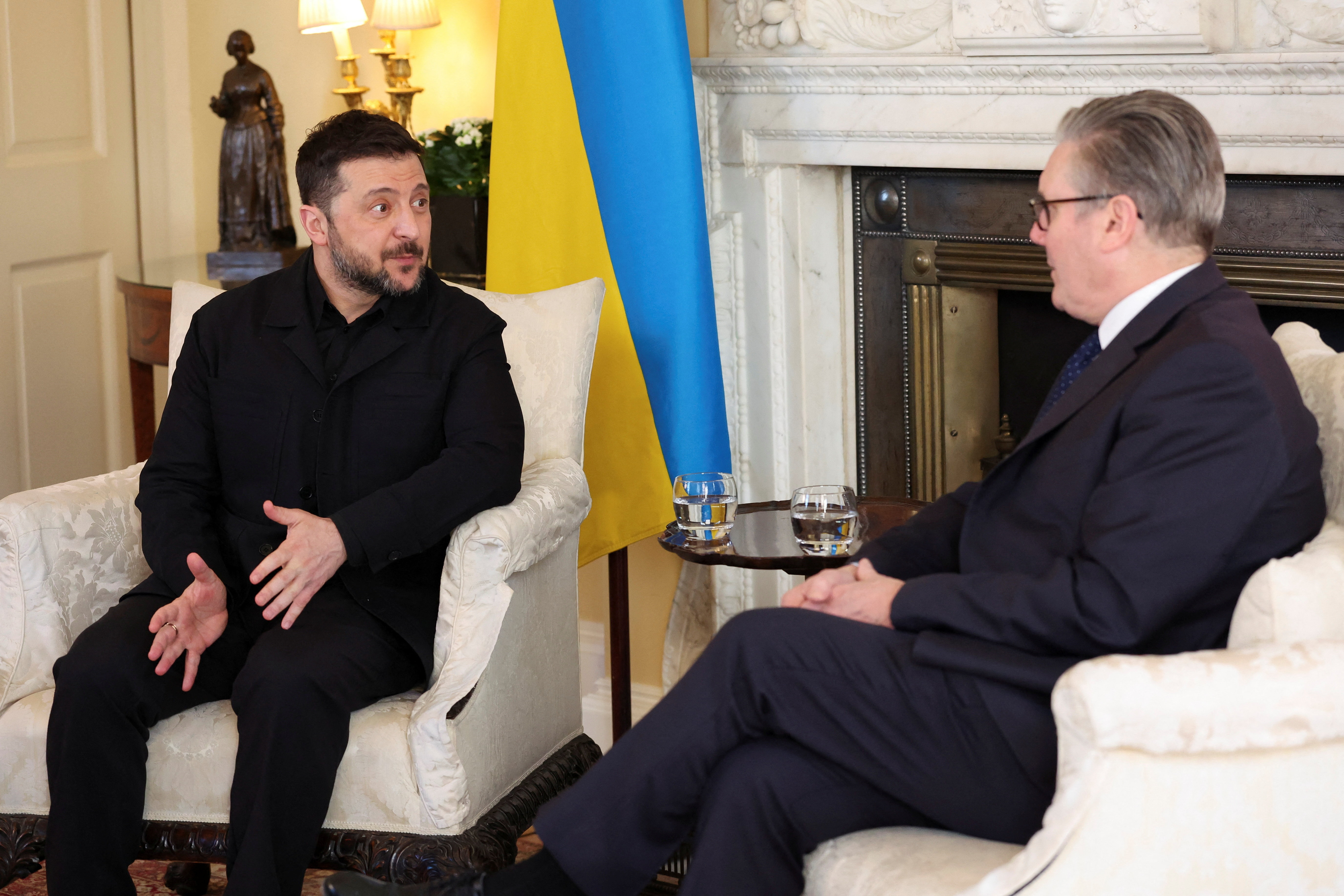 British Prime Minister Keir Starmer meets with Ukrainian President Volodymyr Zelenskyy