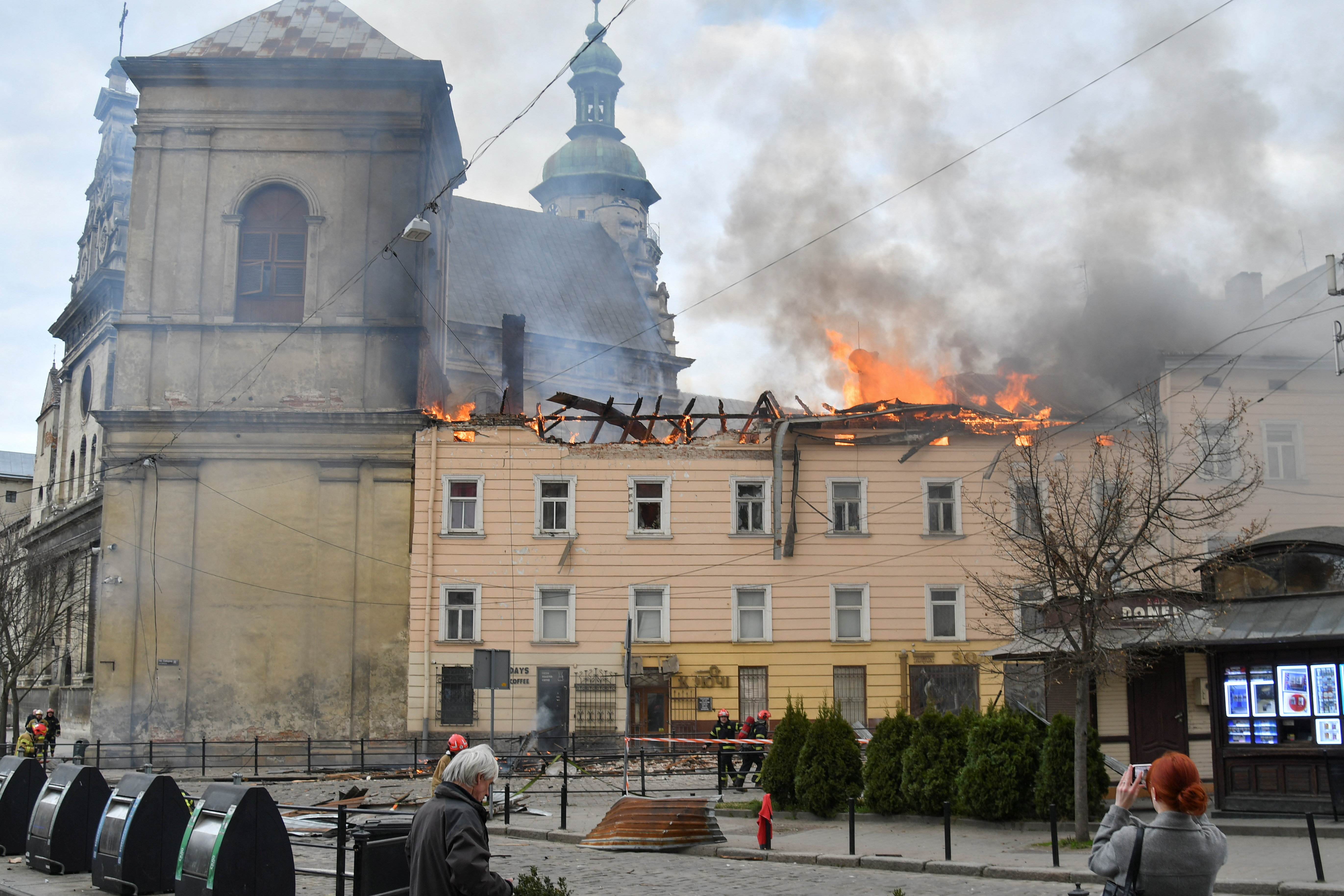 Russian drone strike on Lviv