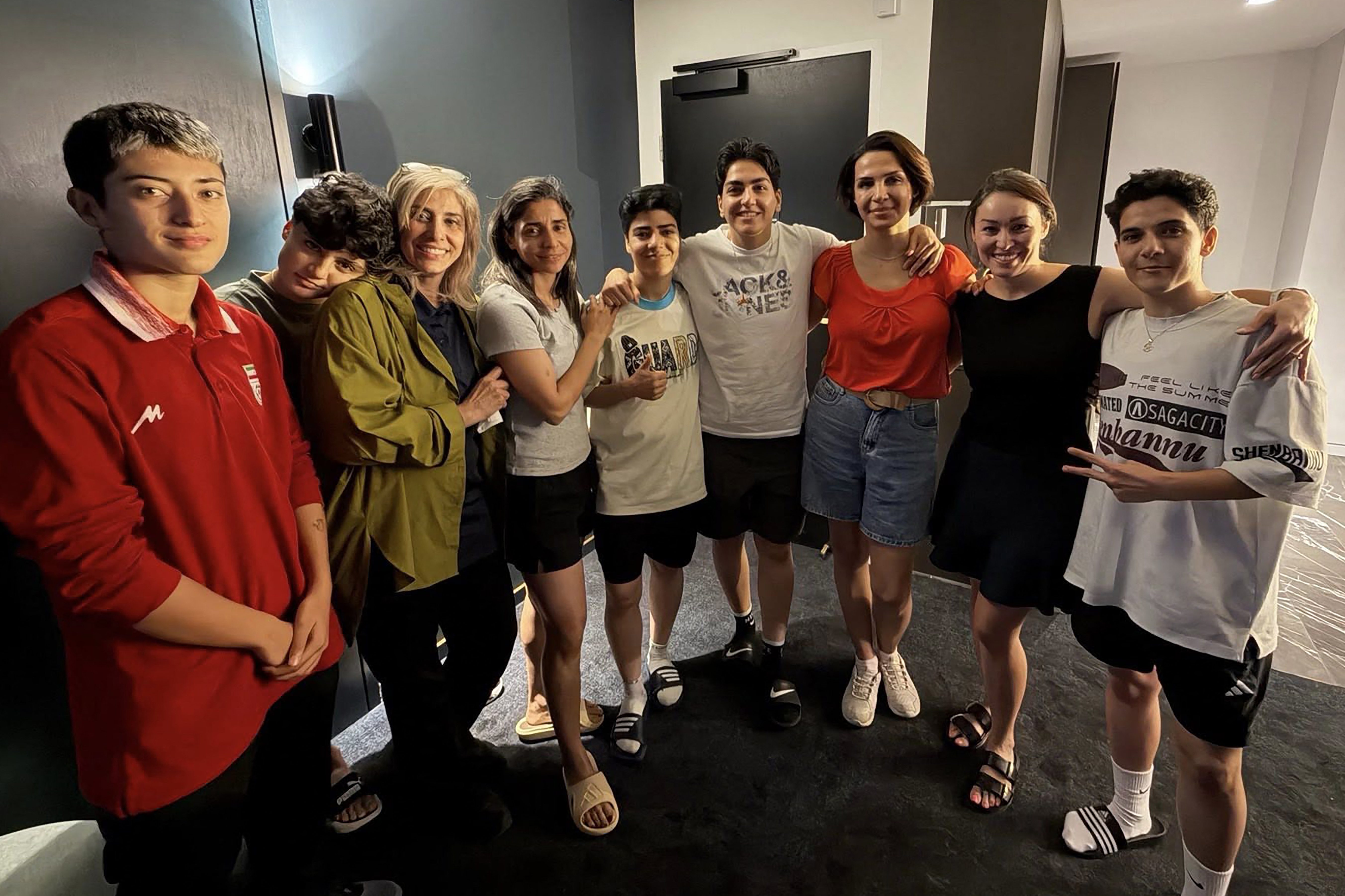 An undated photo released by Australia's Department of Home Affairs shows the members of the Iranian women's football team and support staff who claimed asylum