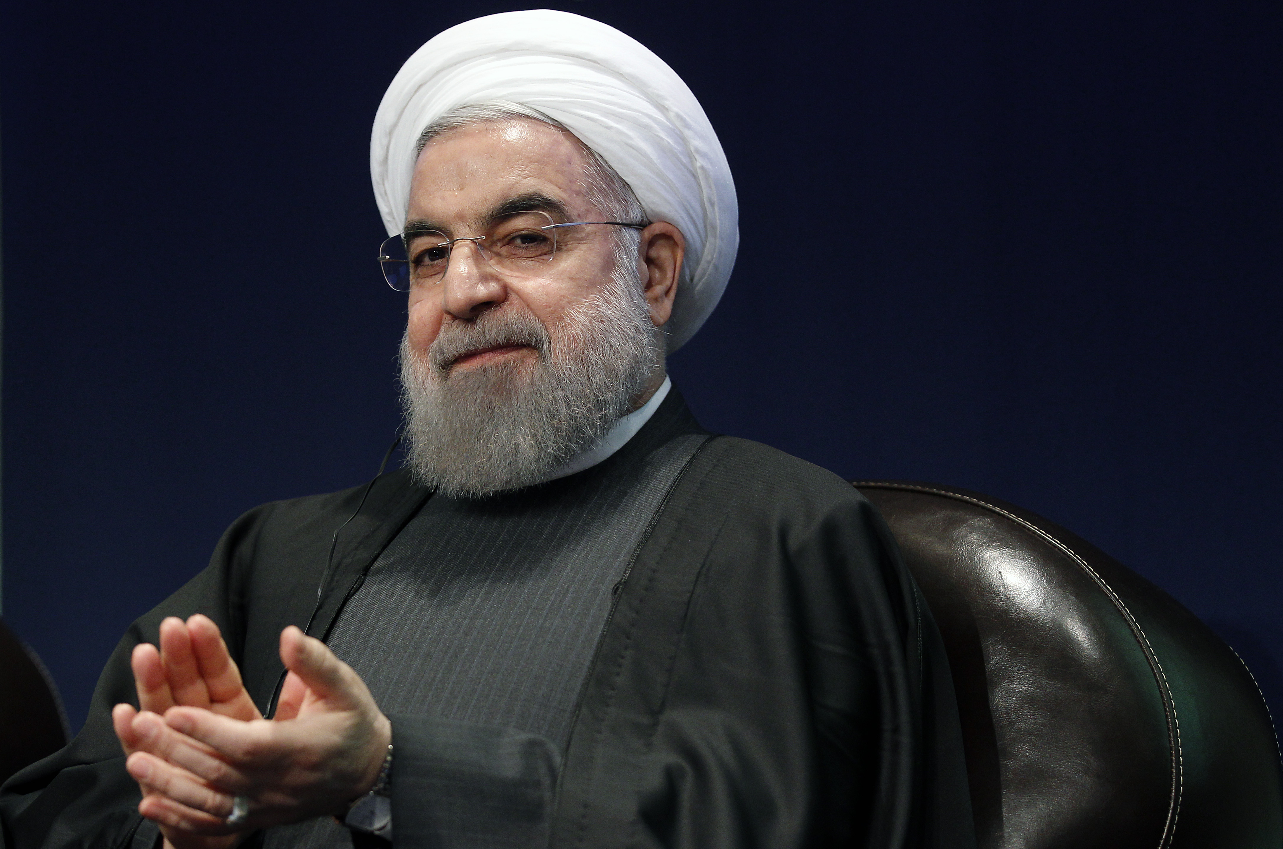 Hassan Rouhani is on the first state visit to France by an Iranian president in nearly two decades following the lifting of sanctions against his country, January 28, 2016 . [Chesnot/Getty Images]