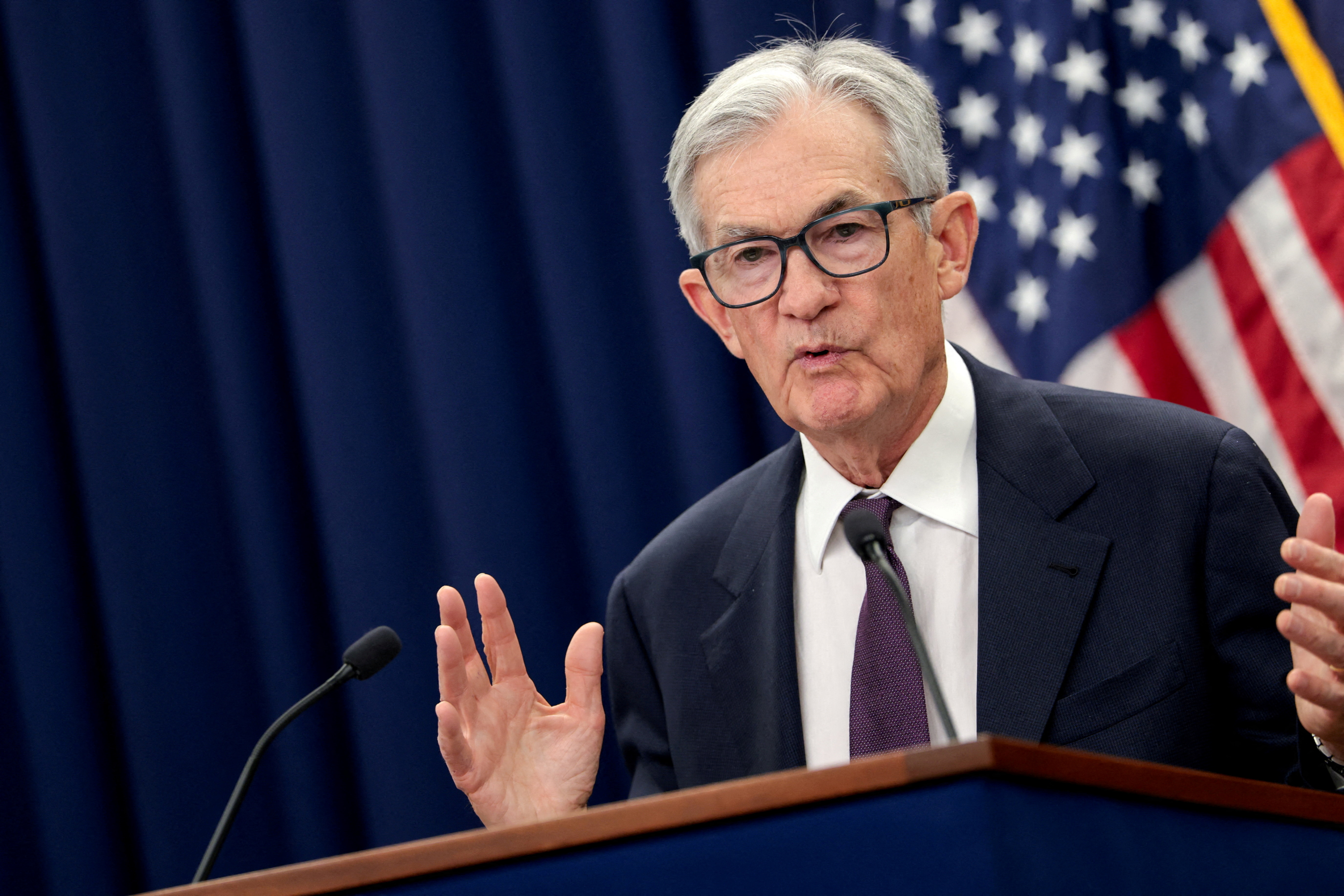 FILE PHOTO: U.S. Federal Reserve Chair Jerome Powell speaks during a press conference following a two-day meeting of the Federal Open Market Committee (FOMC) on interest rate policy, in Washington, D.C., U.S., January 28, 2026. REUTERS/Jonathan Ernst/File Photo