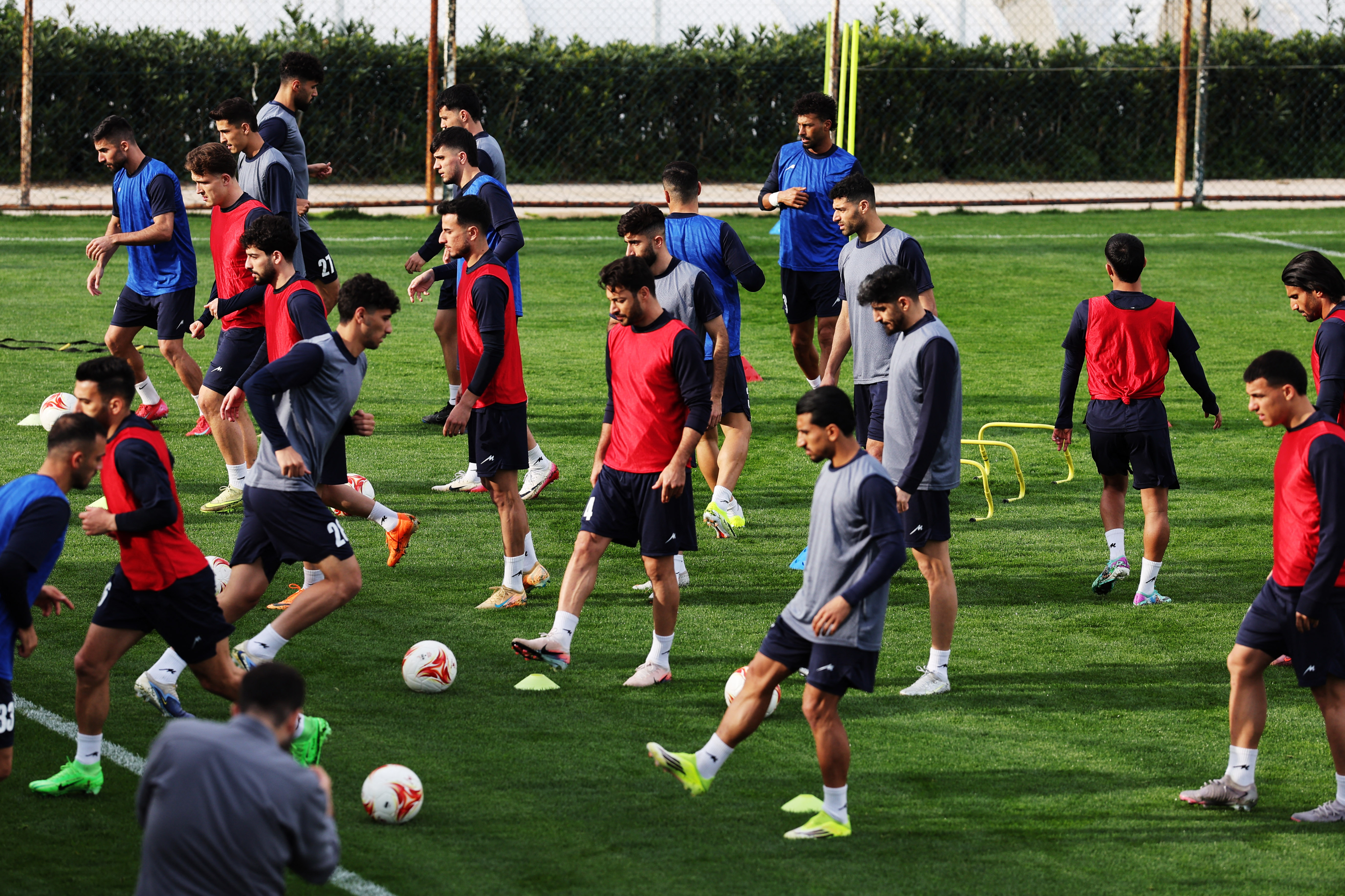 Iran players during training.
