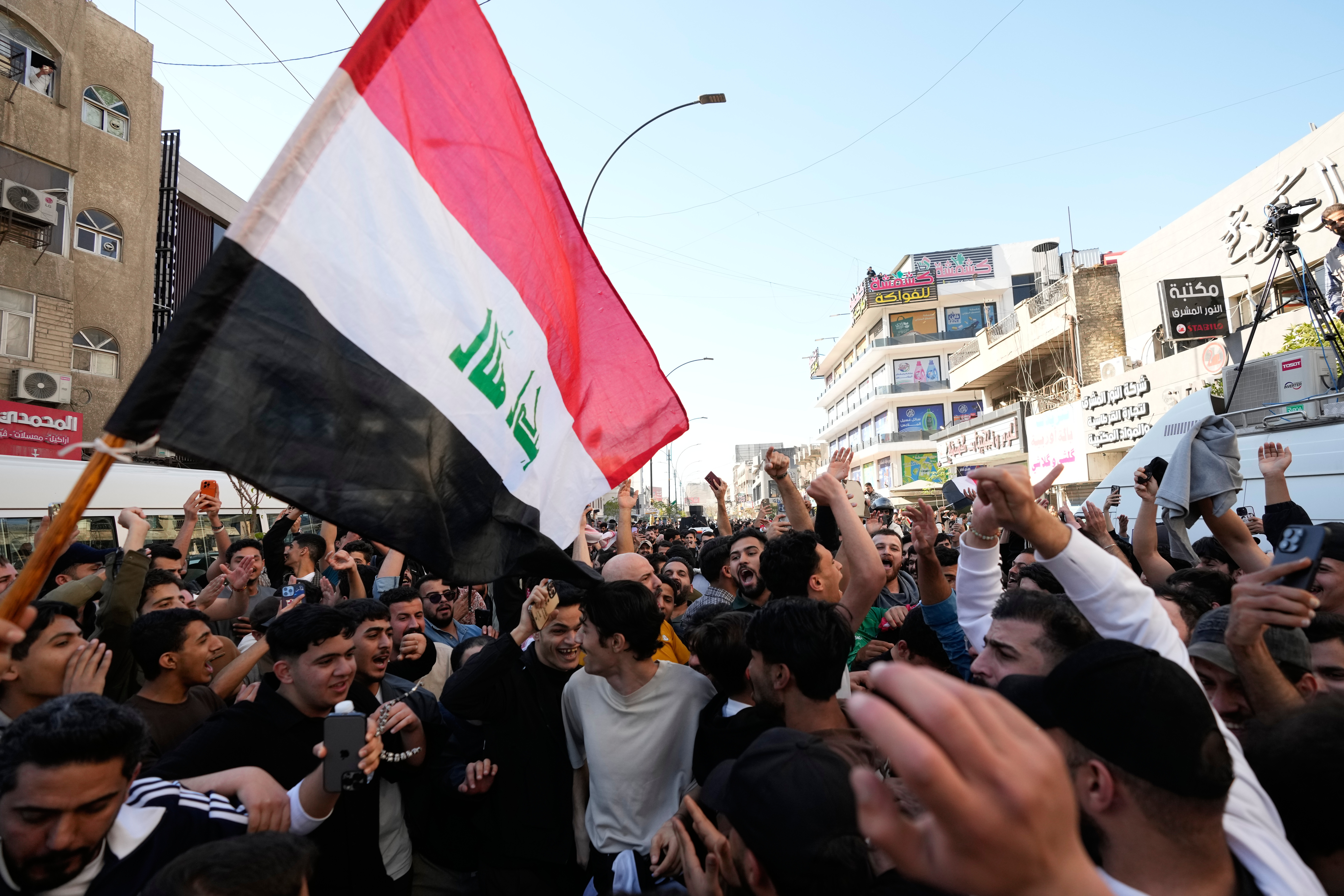Iraqis celebrate on the streets