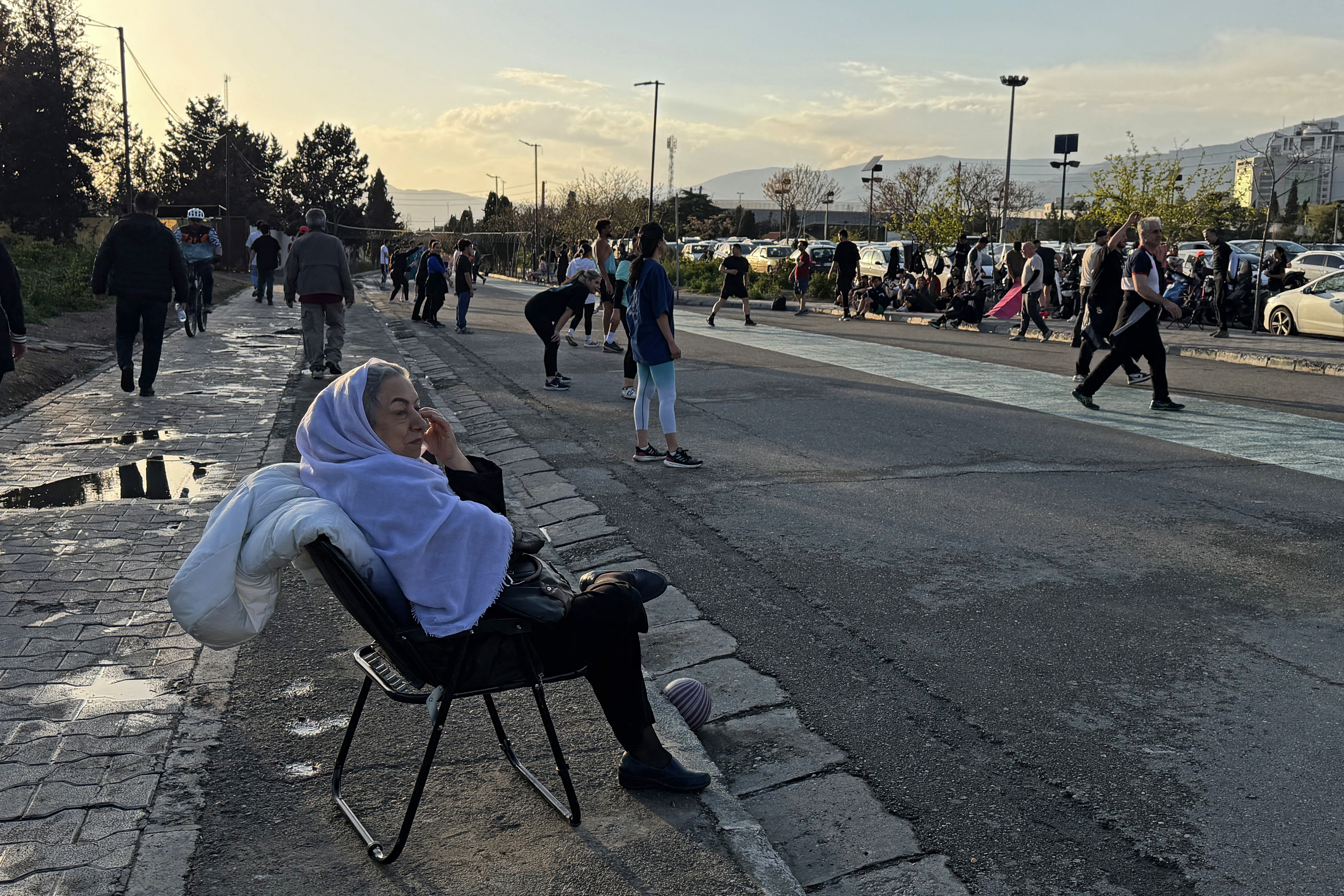 People visit the Pardisan Park in Tehran on April 5, 2026.