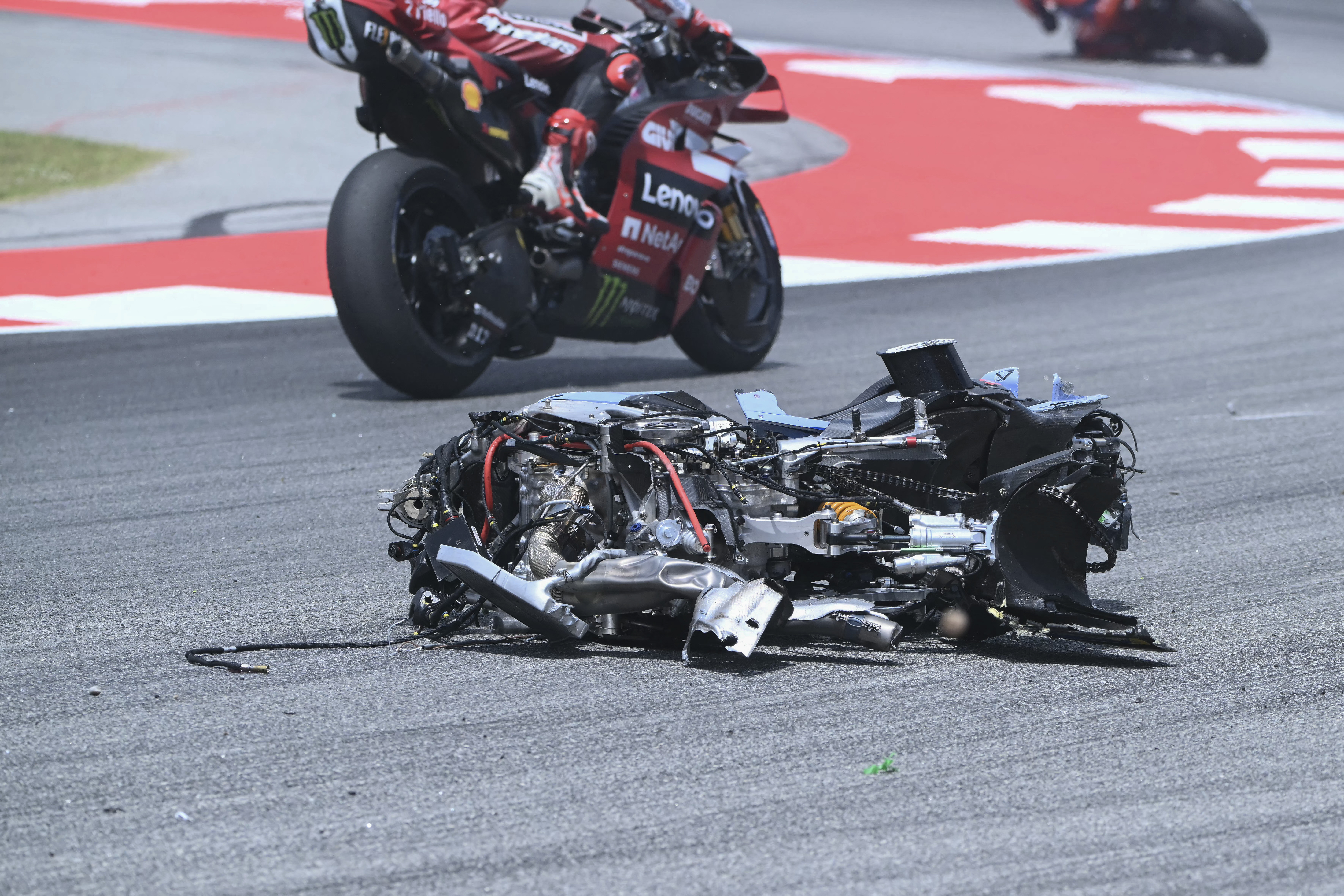 Alex Marquez's bike after crash.