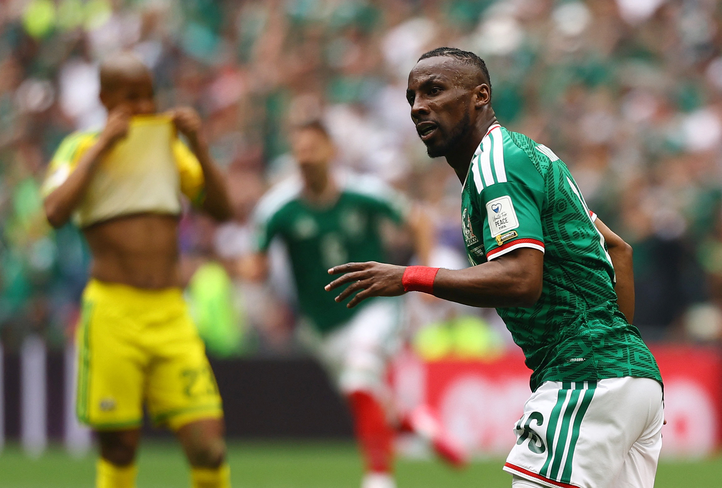 Mexico's Julian Quinones celebrates scoring their first goal