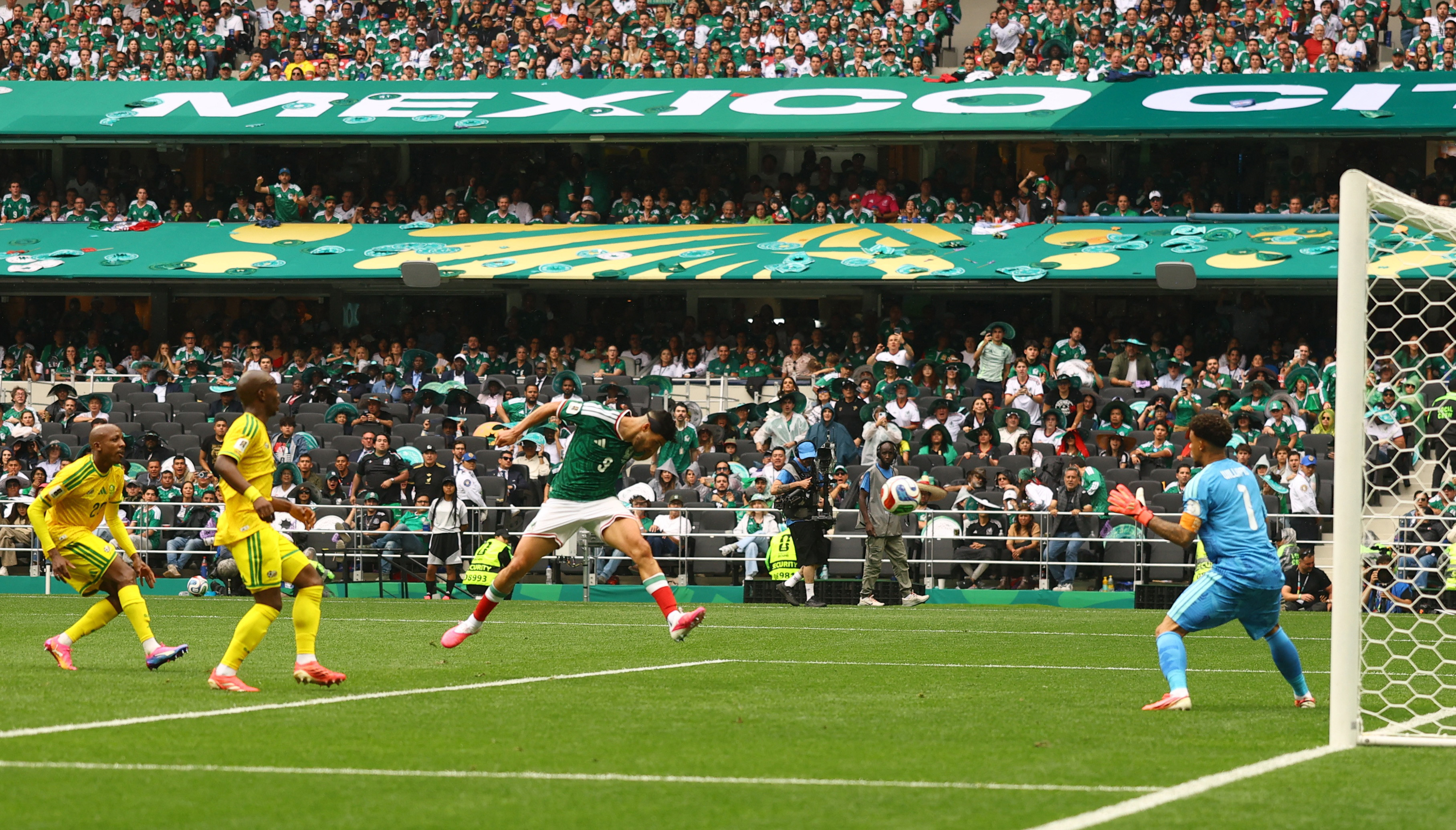 Mexico's Raul Jimenez scores their second goal