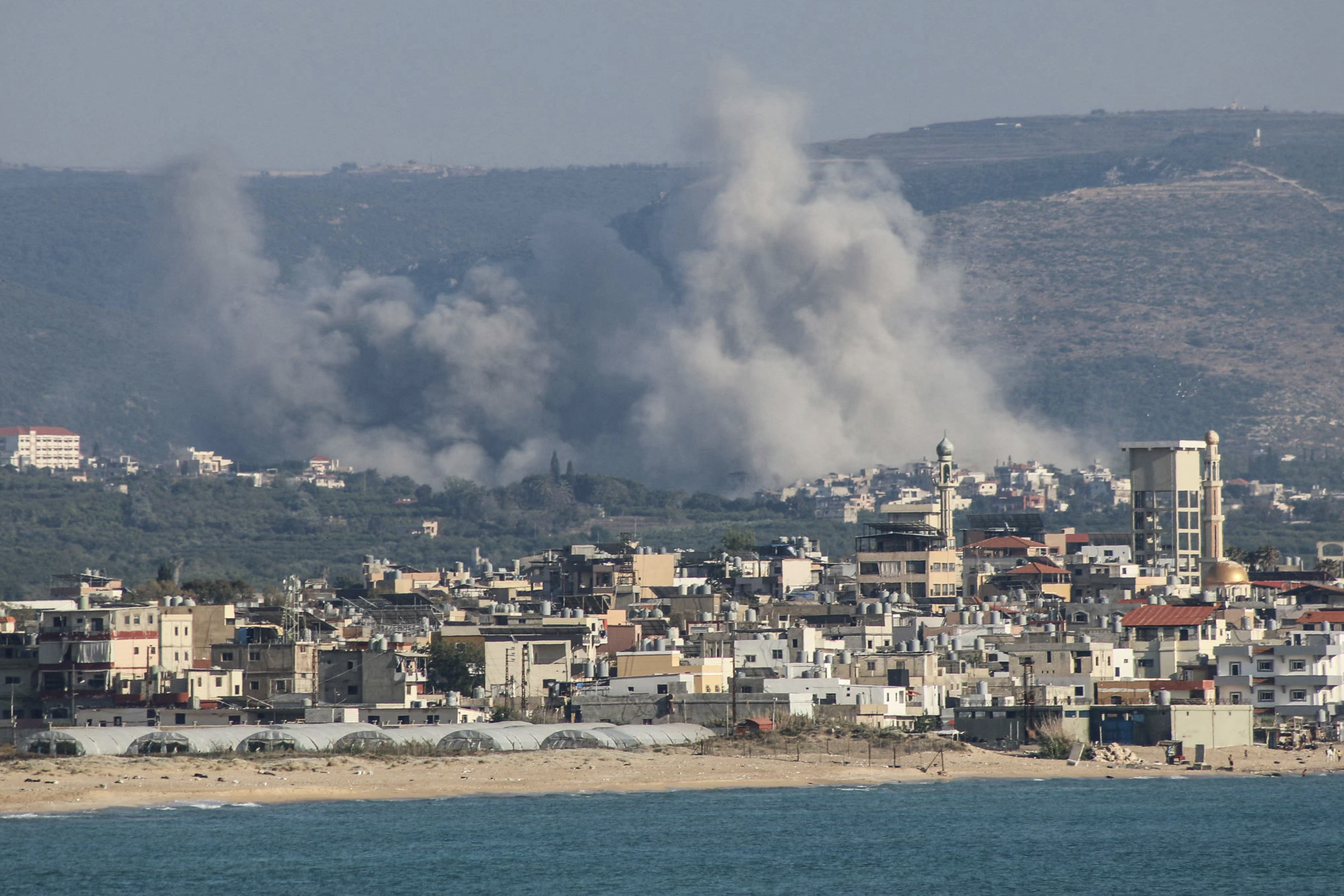 Smoke rises from the sites of Israeli air strikes on the southern Lebanese village of Al-Qlaileh on June 10, 2026.
