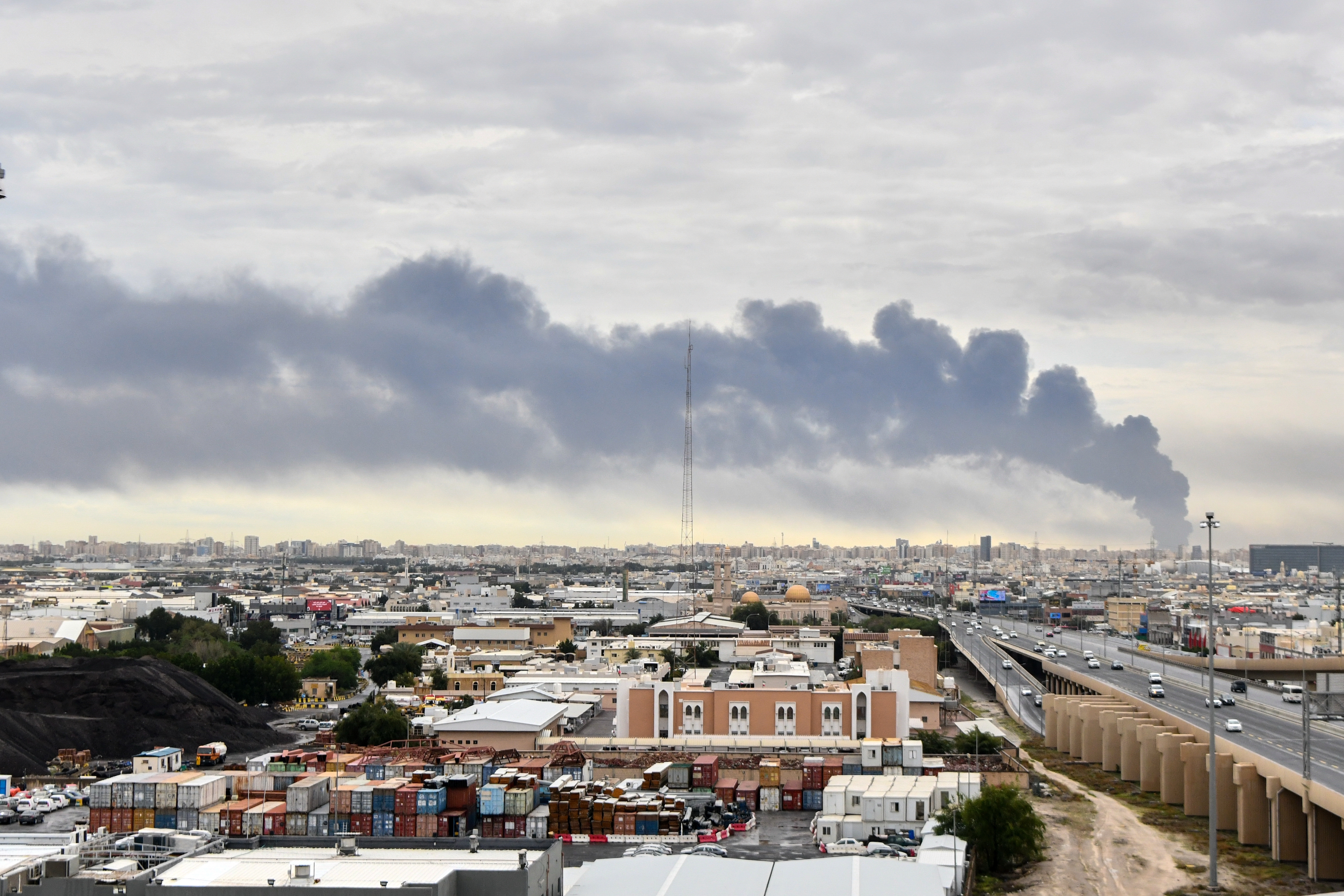 Smoke rises from Kuwait international airport