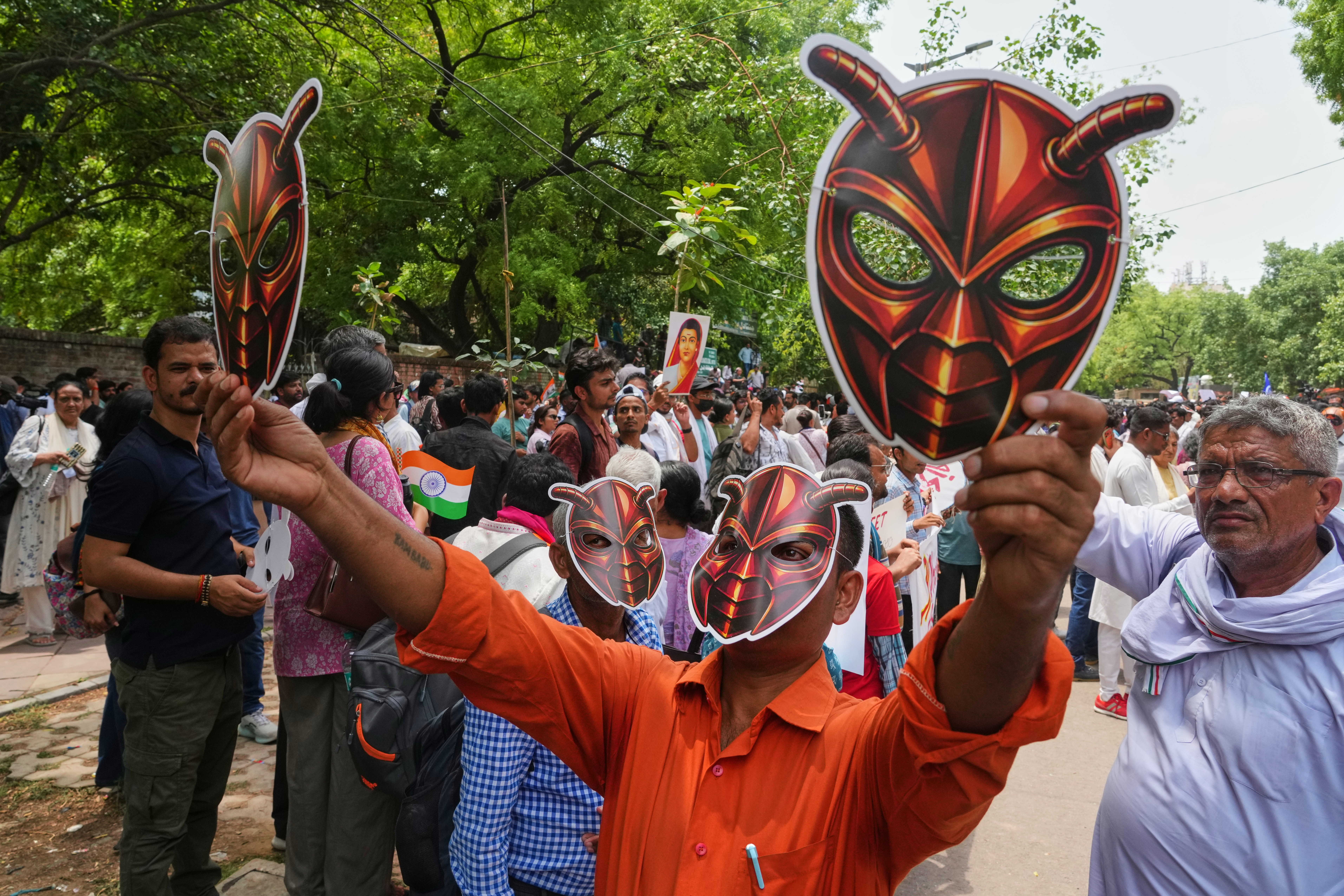 Supporters of the CJP during a demonstration in New Delhi, India, June 6, 2026