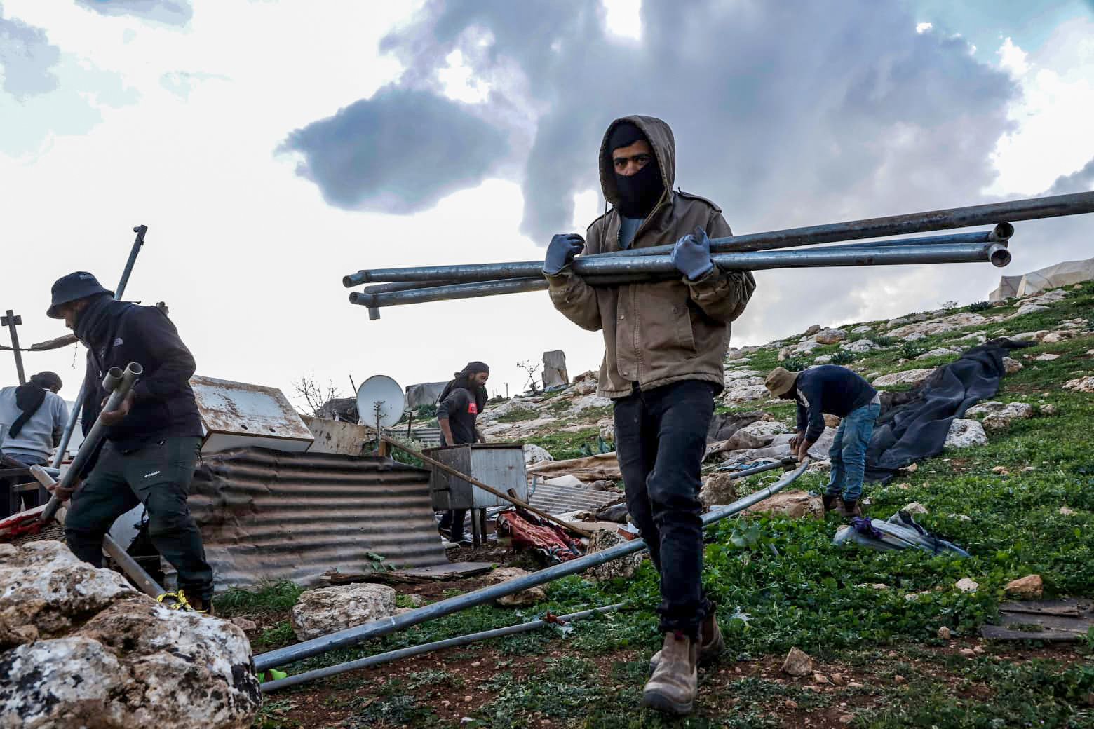 Bedouin people who were forced to leave their lands under the settlers attacks. [Courtesy of Mohamad Ateeq]