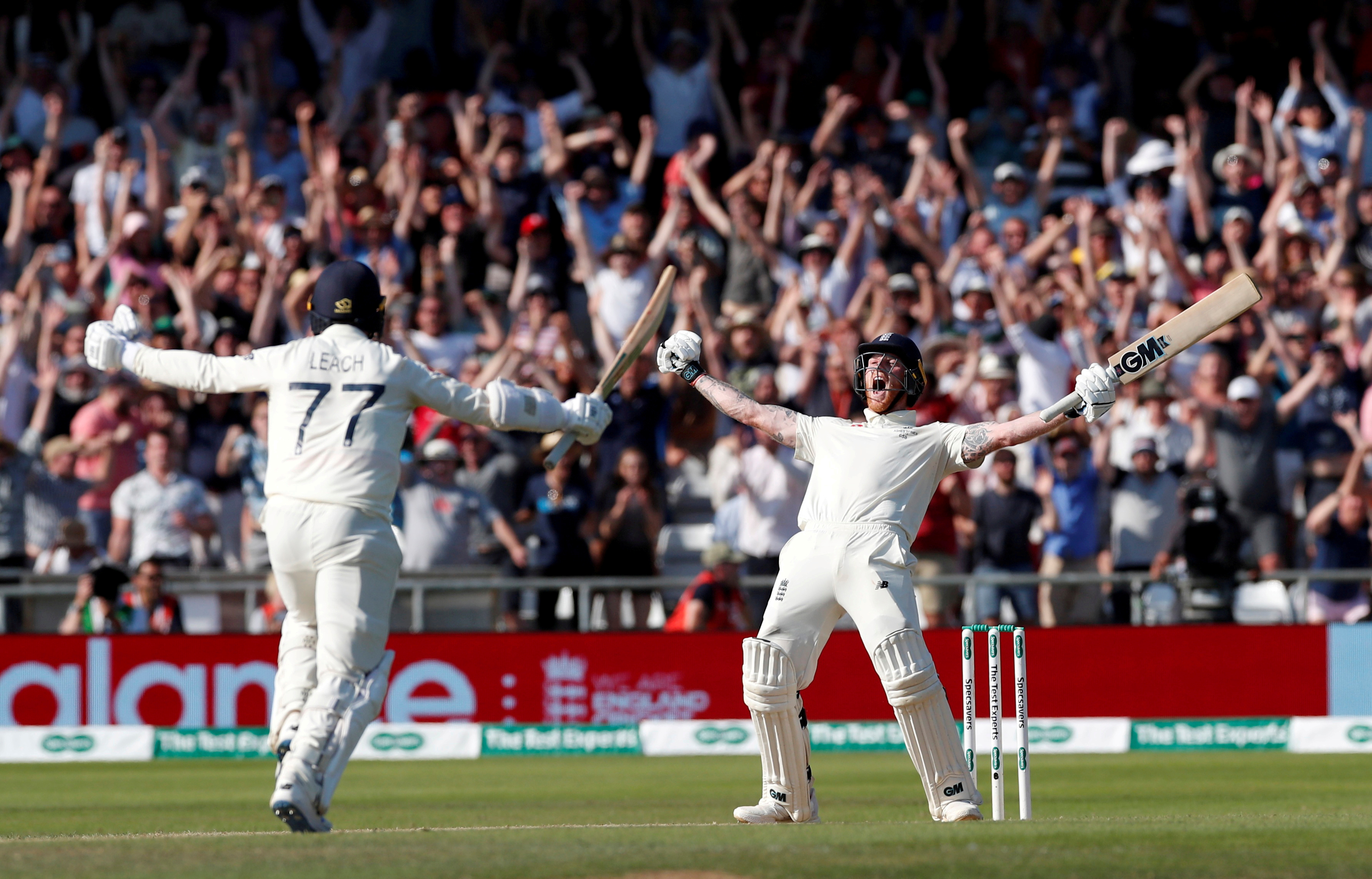 England's Ben Stokes celebrates as they win the third test against Australia, in Headingley, Leeds, Britain August 25, 2019. Action Images via Reuters/Andrew Boyers SEARCH "POY SPORTS" FOR THIS STORY. SEARCH "REUTERS POY" FOR ALL BEST OF 2019 PACKAGES. TPX IMAGES OF THE DAY