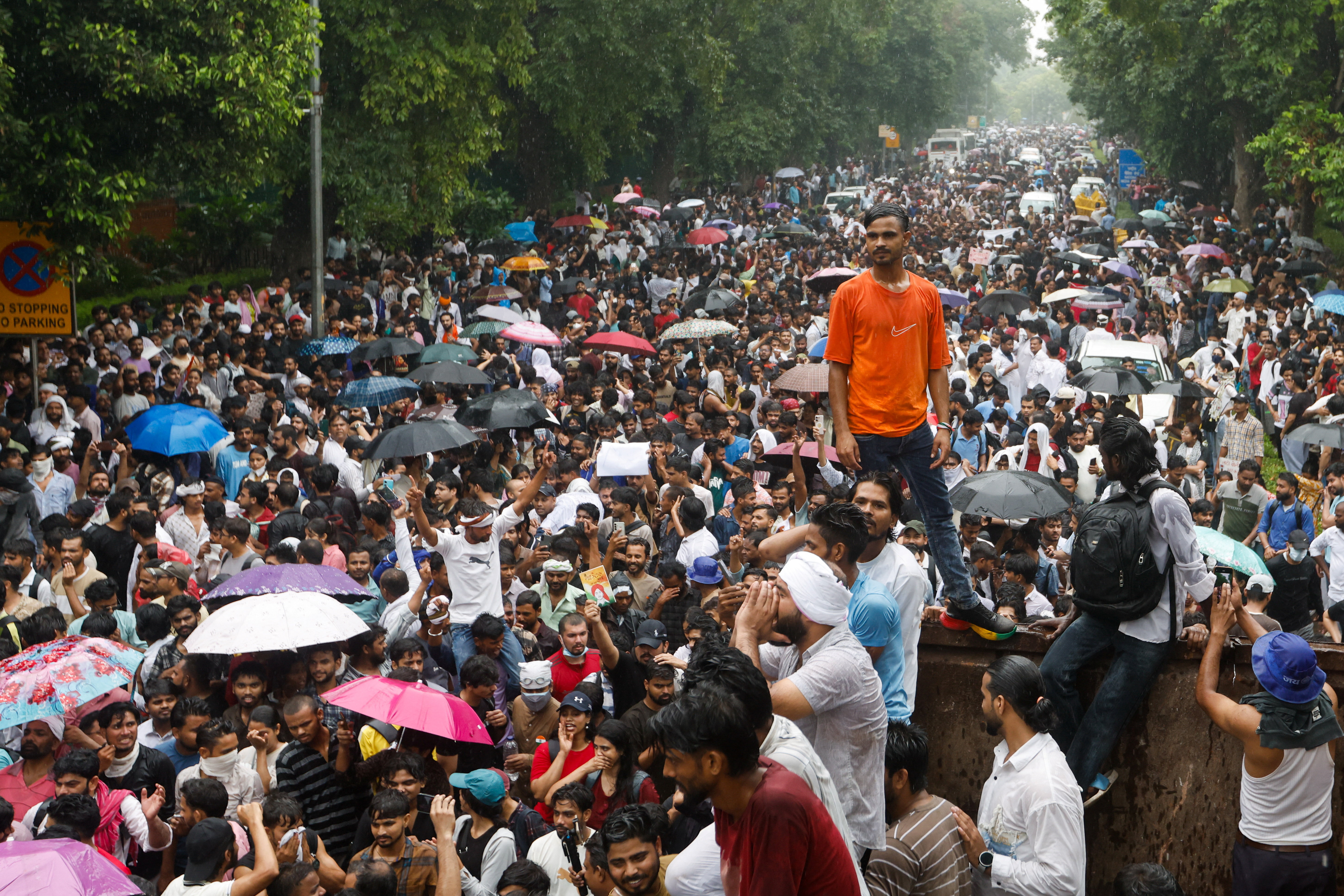 CJP supporters march towards parliament on July 20, 2026