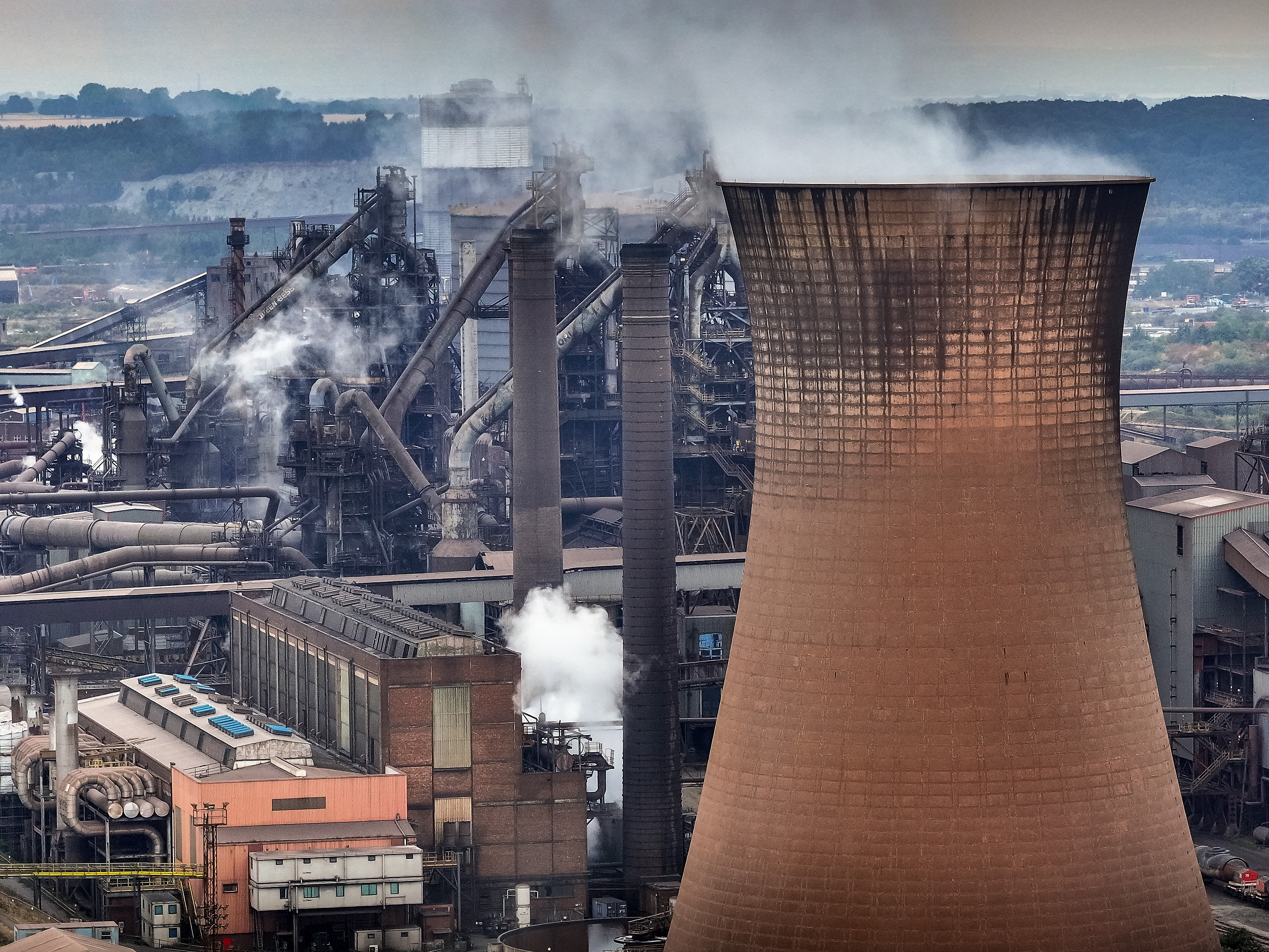 SCUNTHORPE, ENGLAND - JULY 16: An aerial view of British Steel's Scunthorpe works on July 16, 2026 in Scunthorpe, England. The UK government announced this morning that it was taking British Steel into public ownership in a bid to "protect UK steelmaking." The government had previously taken control of operations at the Scunthorpe steelworks, which employs around 2,700 people and had been owned by the Chinese firm Jingye Group. (Photo by Christopher Furlong/Getty Images)