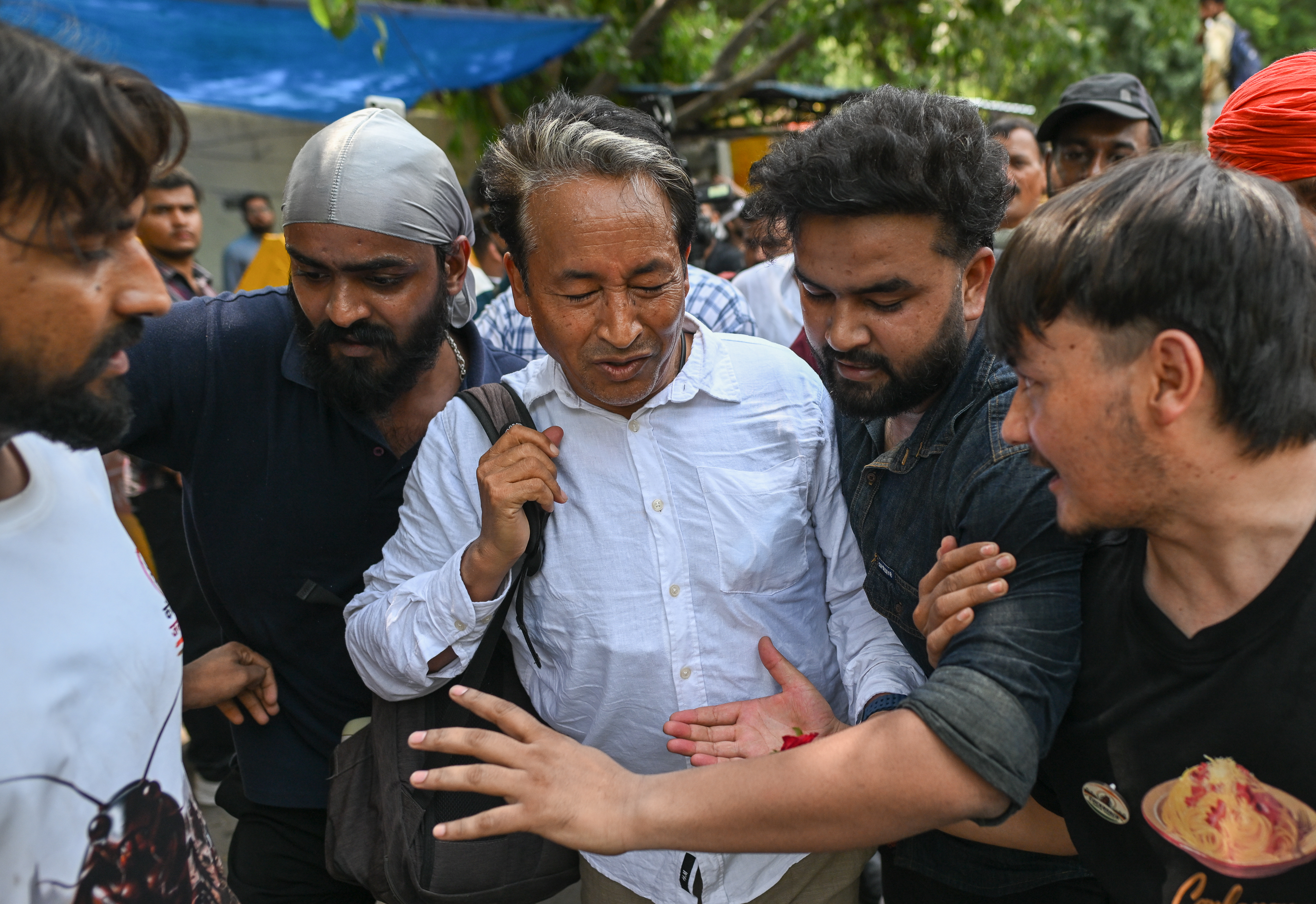 Indian activist Sonam Wangchuk at a protest