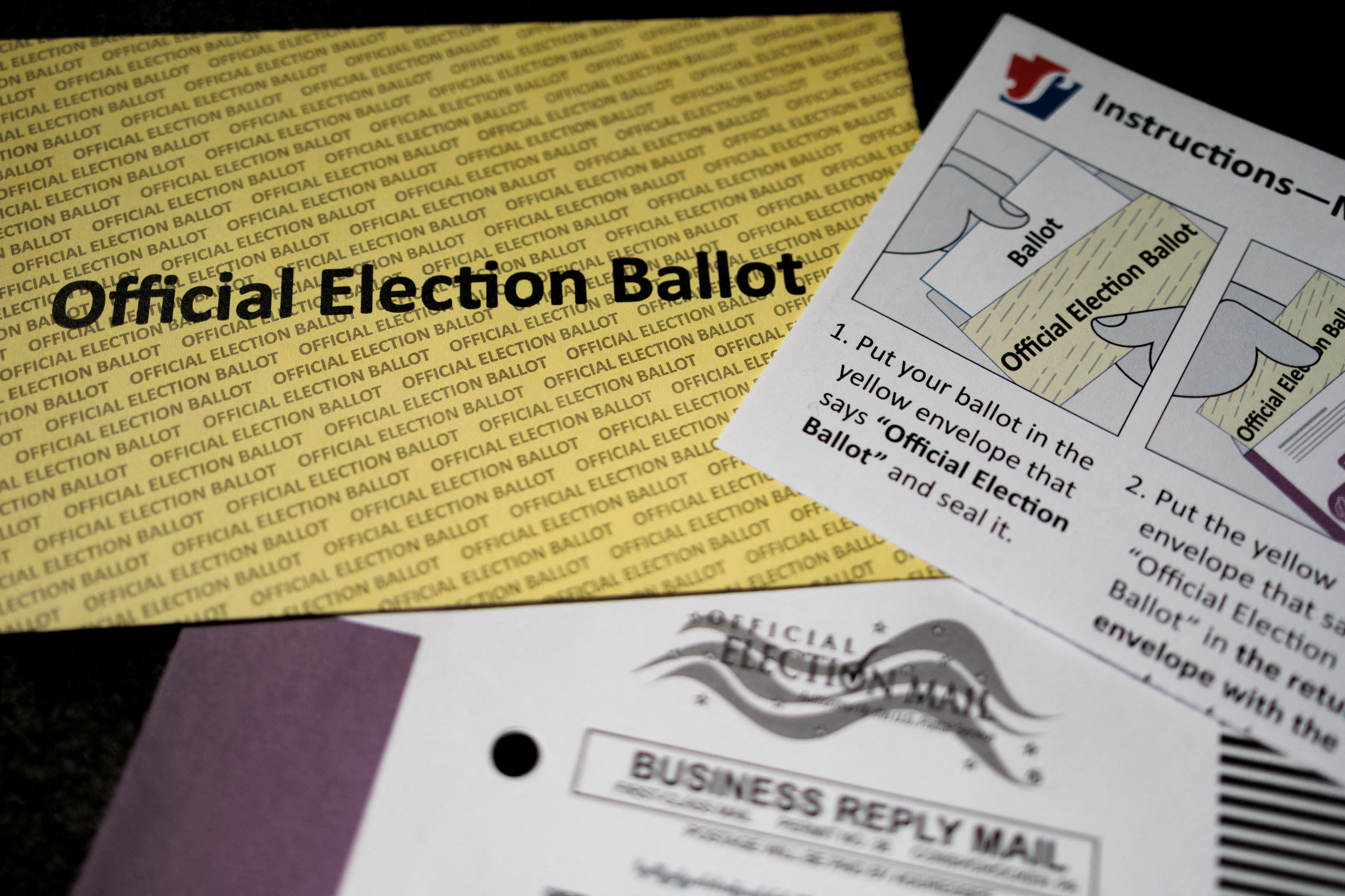 A mail-in ballot, during the Pennsylvania primary election