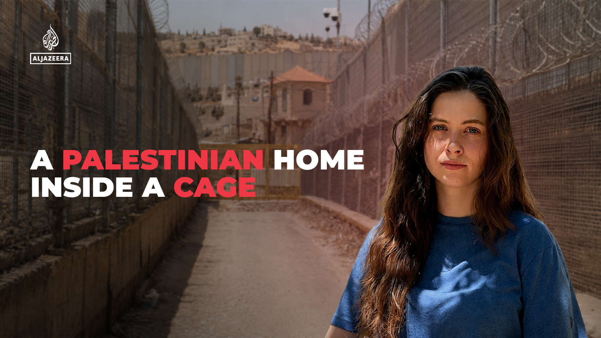 Palestinian home inside cage